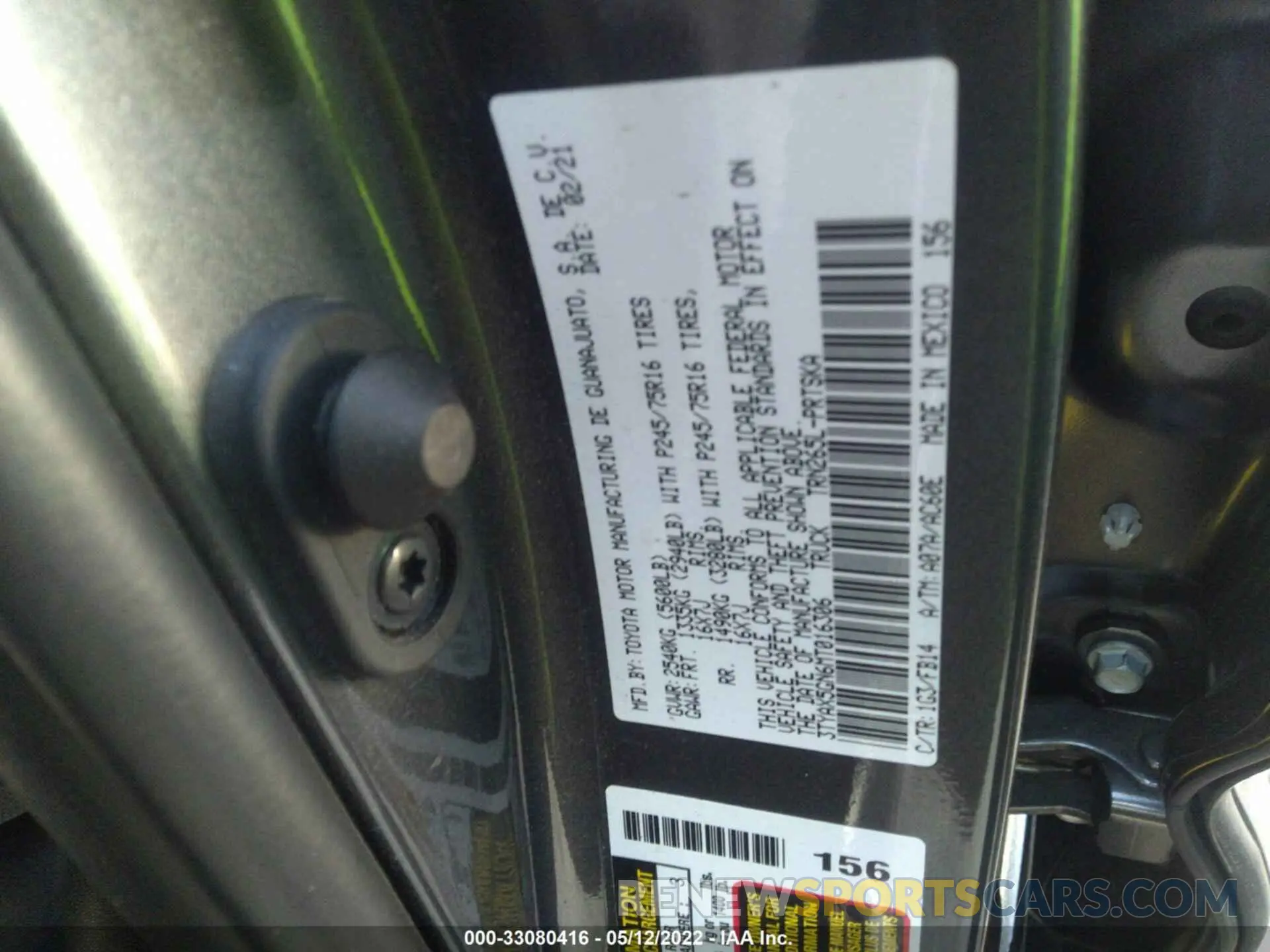 9 Photograph of a damaged car 3TYAX5GN6MT016306 TOYOTA TACOMA 2WD 2021