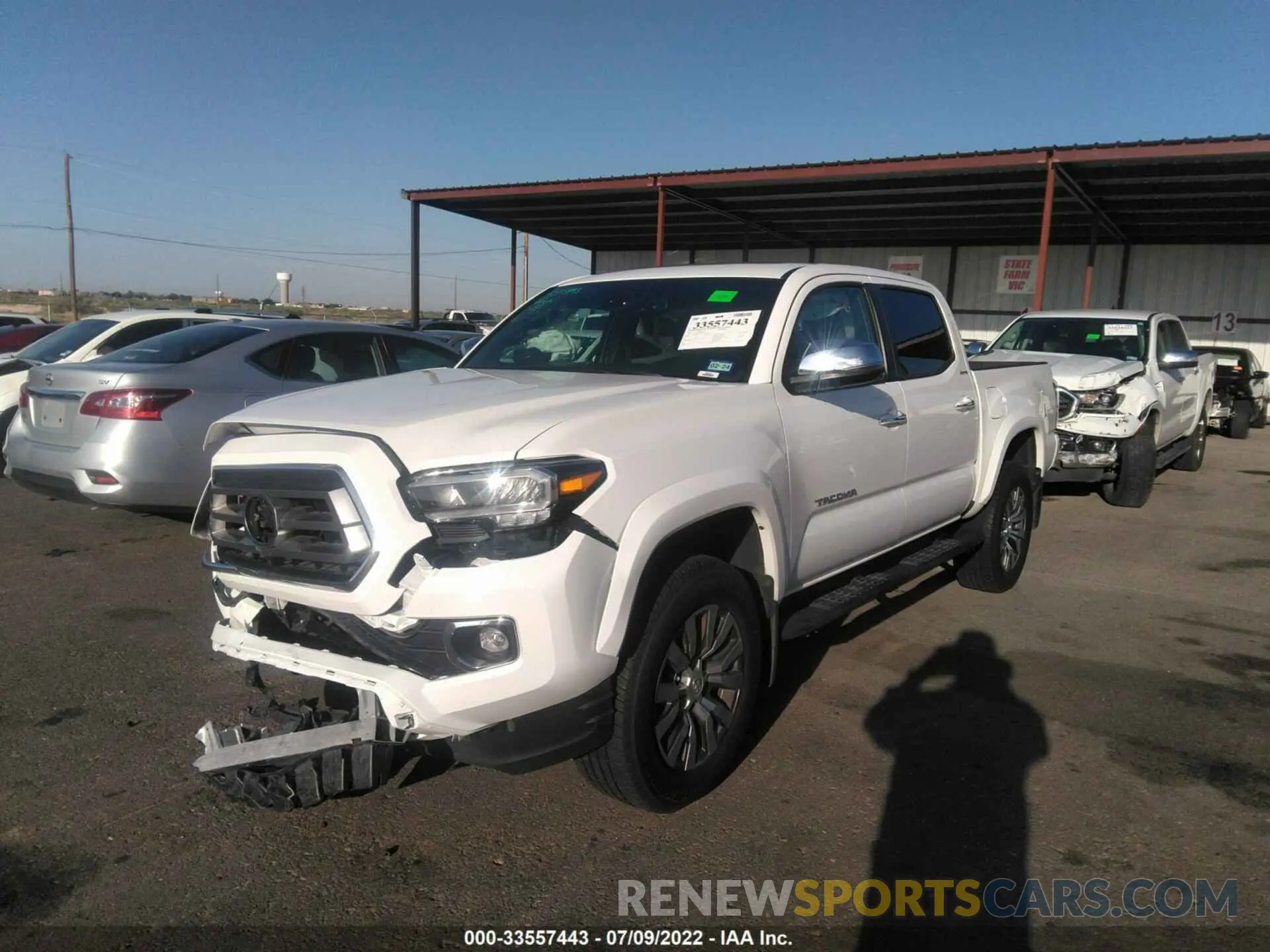 2 Photograph of a damaged car 3TMEZ5CN4NM173105 TOYOTA TACOMA 2WD 2022