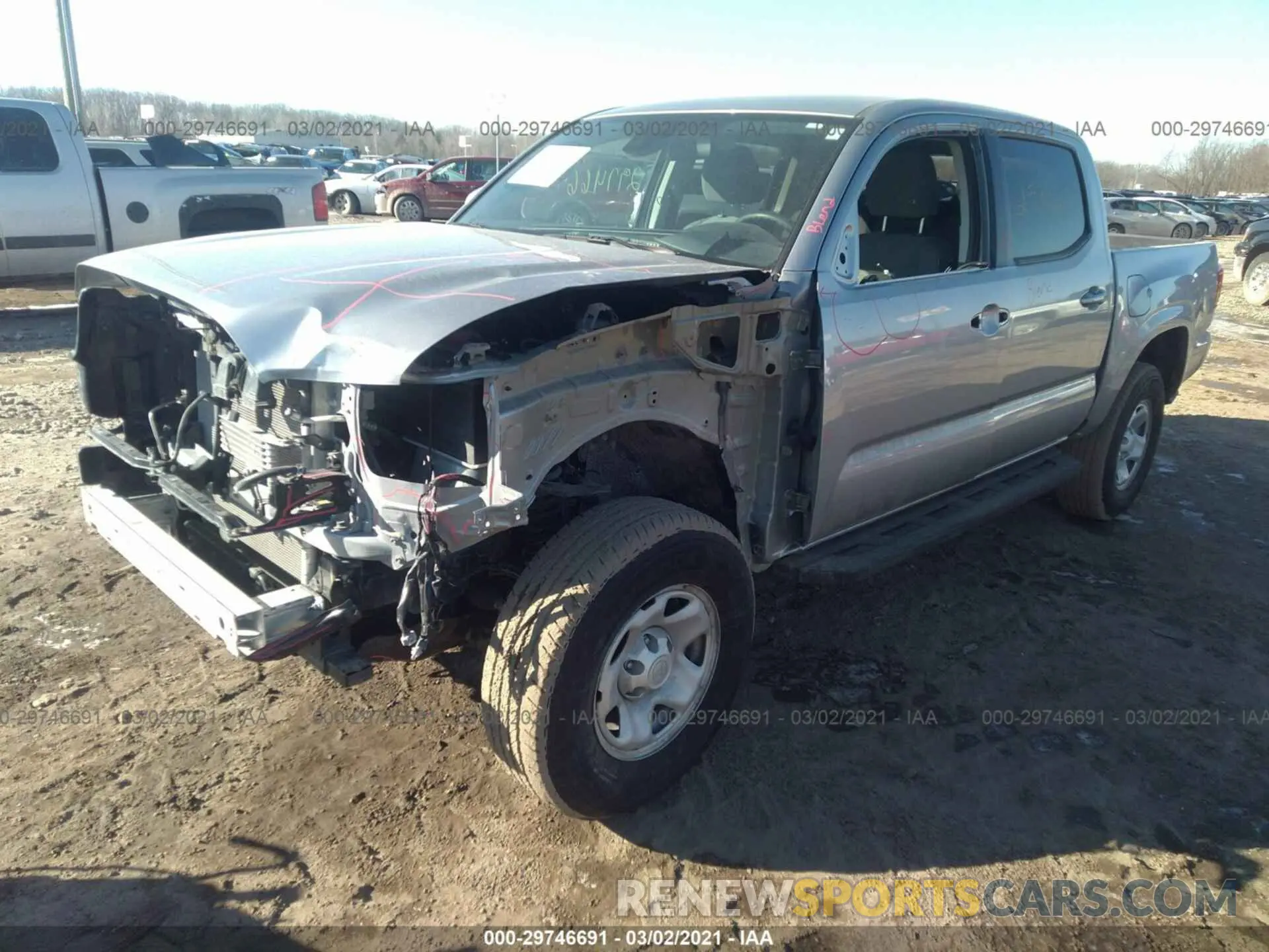 2 Photograph of a damaged car 3TMCZ5AN1KM285365 TOYOTA TACOMA 4WD 2019
