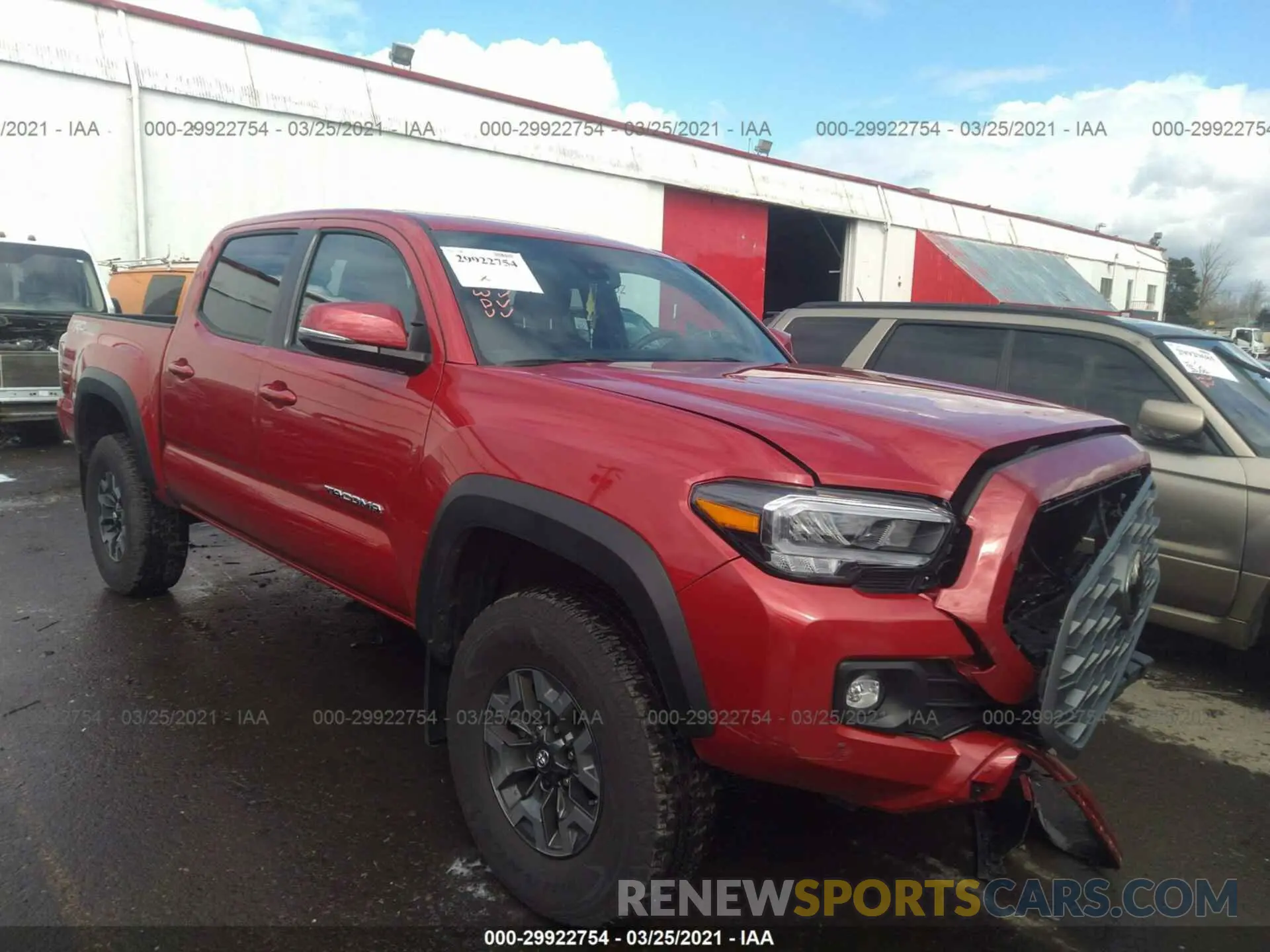 1 Photograph of a damaged car 3TMCZ5AN3LM366532 TOYOTA TACOMA 4WD 2020