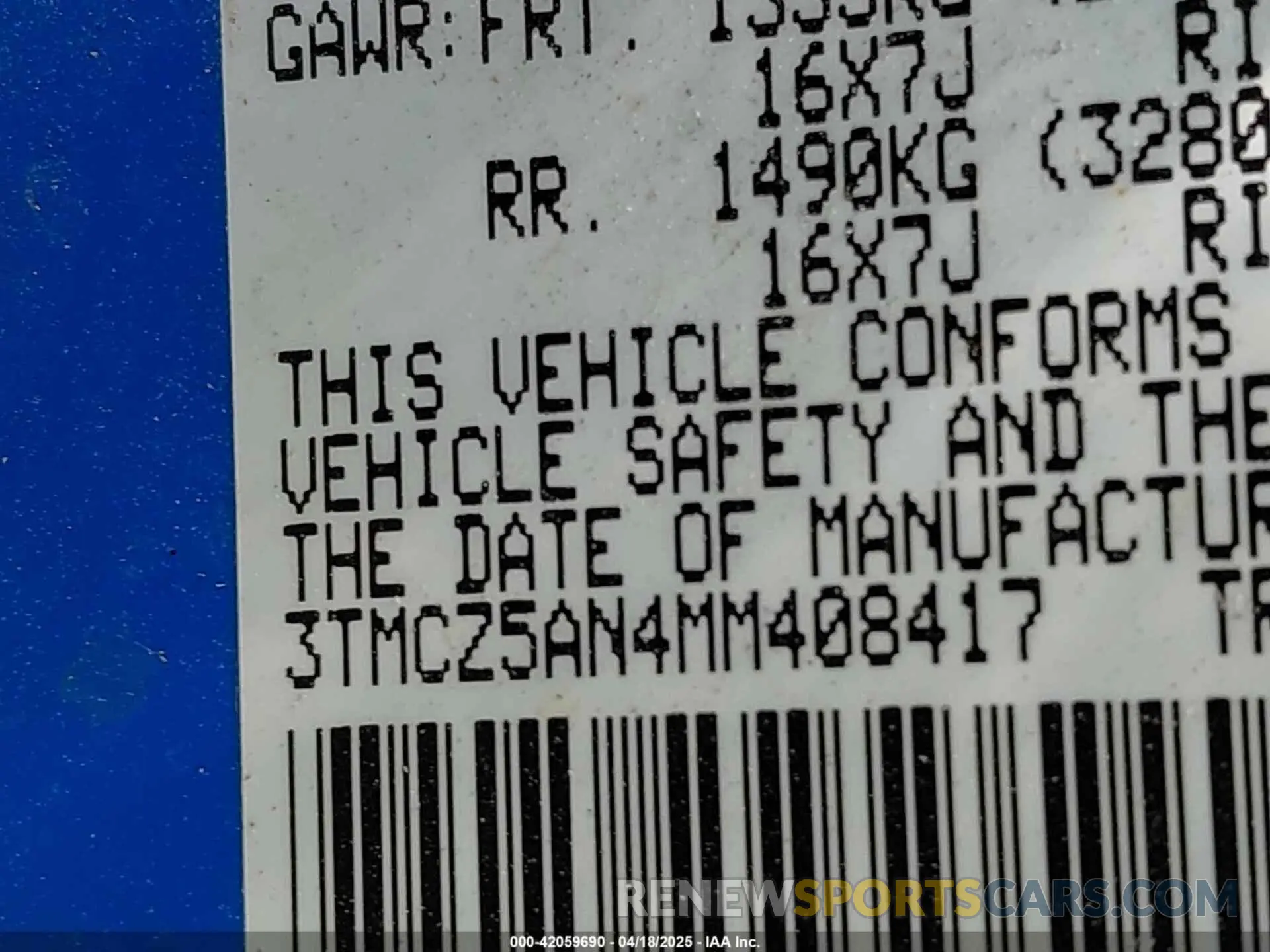 9 Photograph of a damaged car 3TMCZ5AN4MM408417 TOYOTA TACOMA 4WD 2021