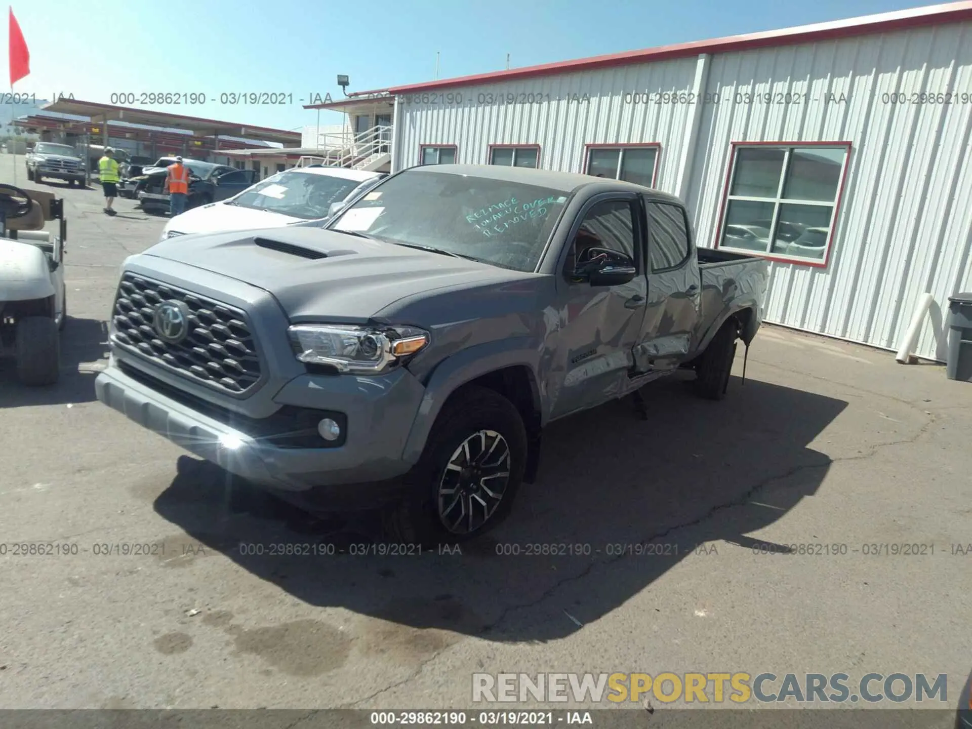 2 Photograph of a damaged car 3TMDZ5BNXMM104396 TOYOTA TACOMA 4WD 2021
