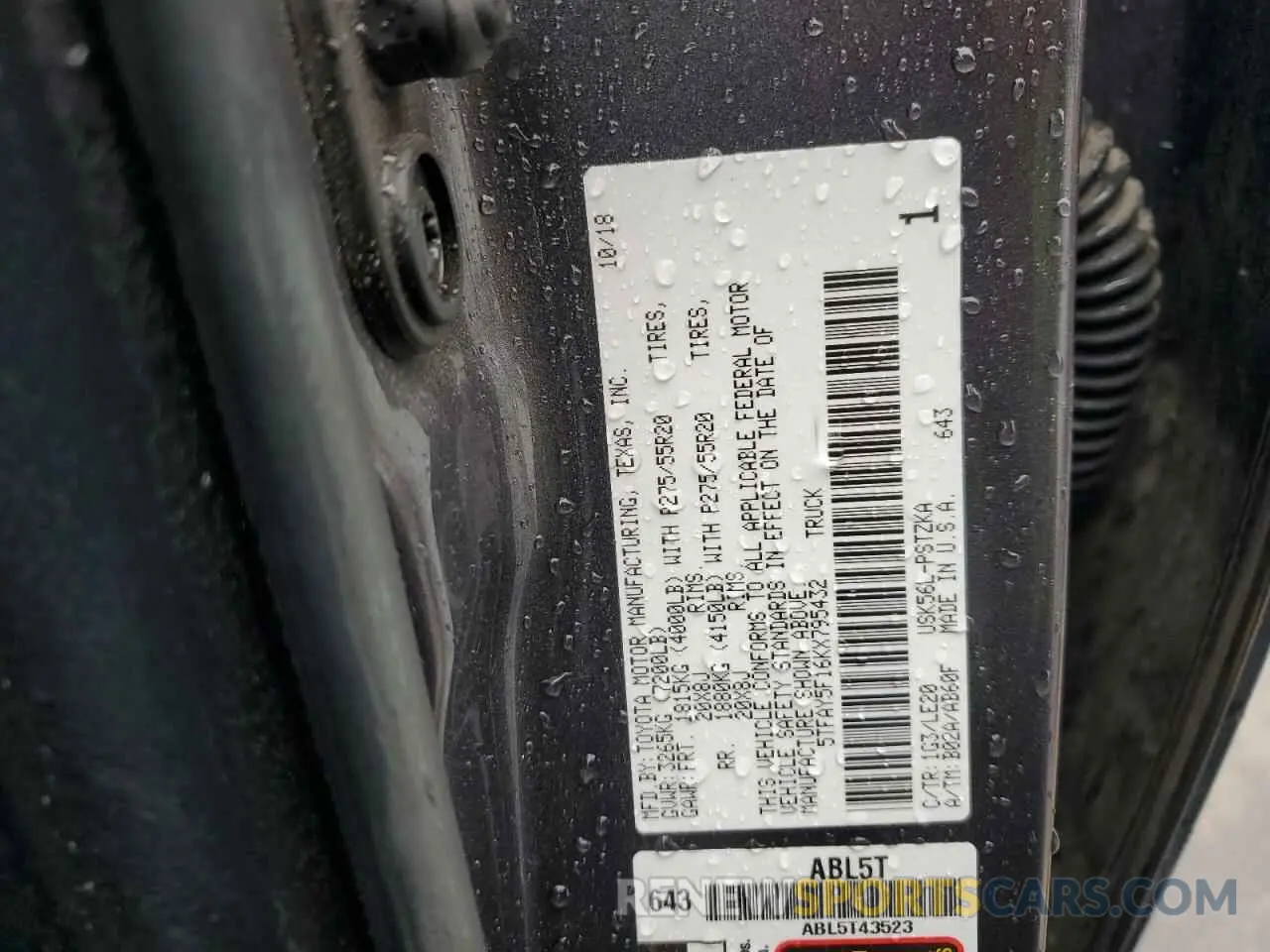 12 Photograph of a damaged car 5TFAY5F16KX795432 TOYOTA TUNDRA 2019