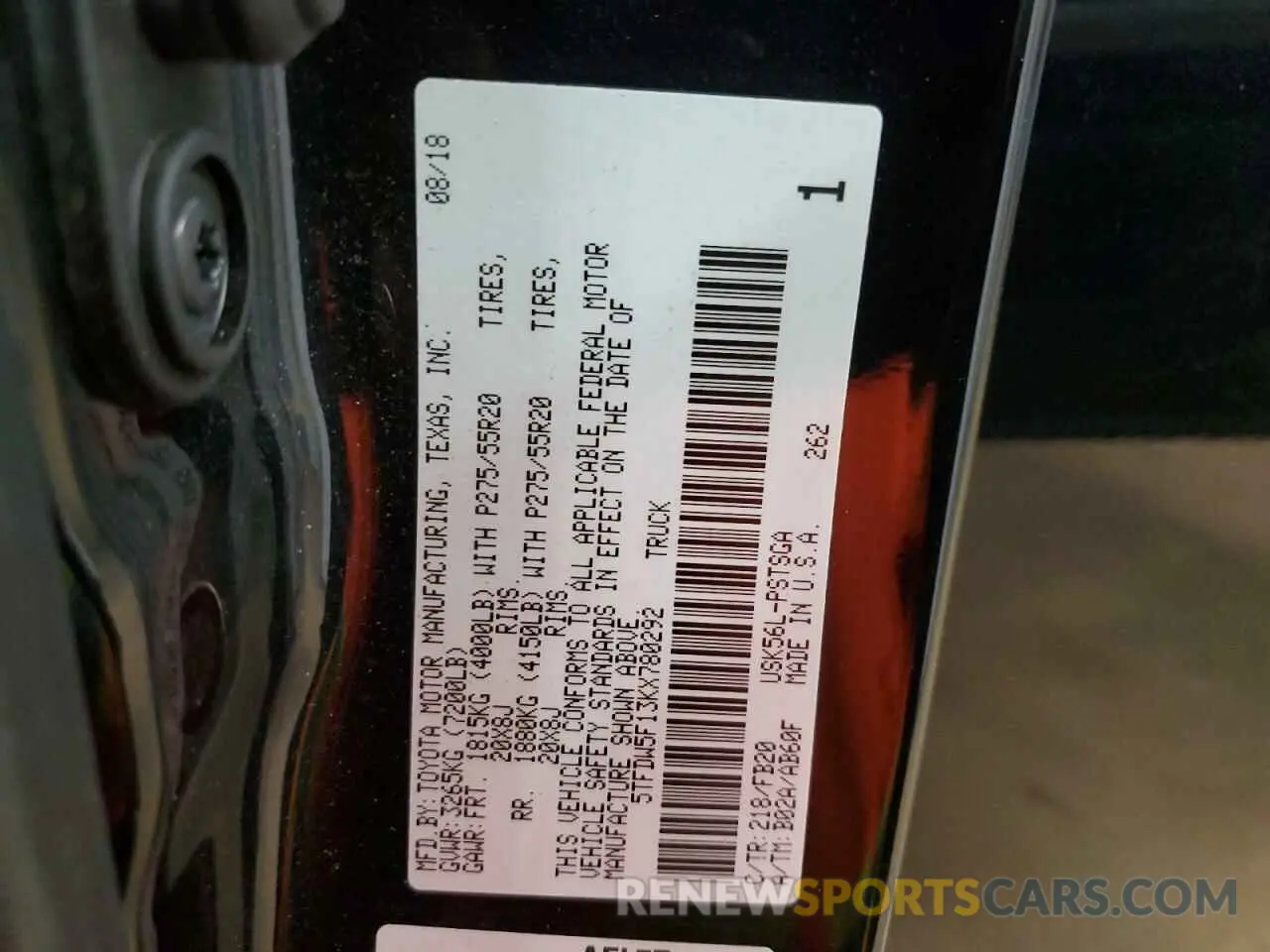 14 Photograph of a damaged car 5TFDW5F13KX780292 TOYOTA TUNDRA 2019