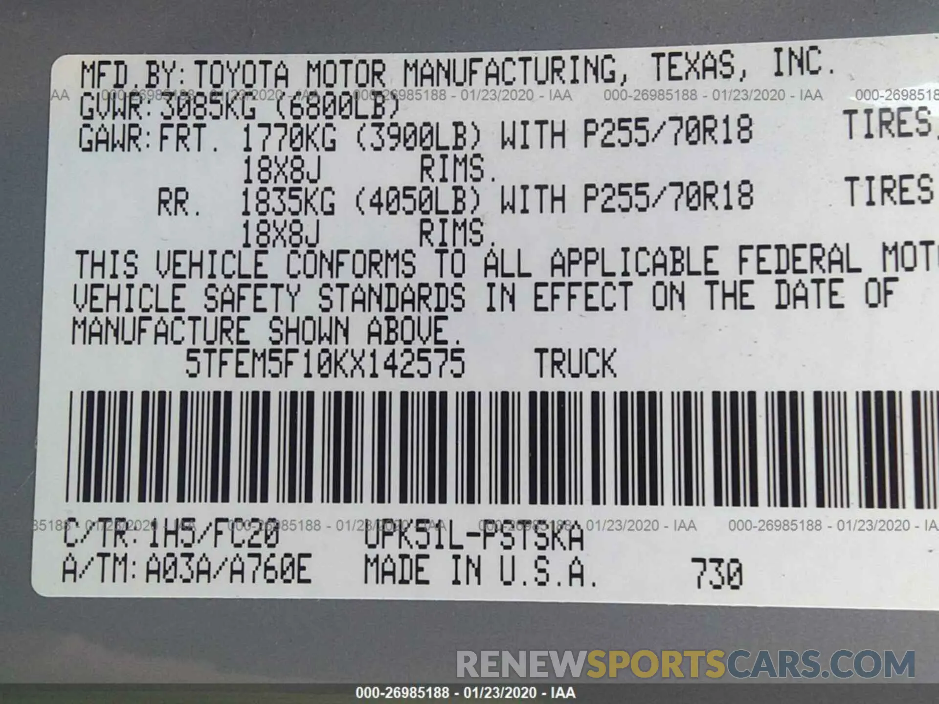 9 Photograph of a damaged car 5TFEM5F10KX142575 TOYOTA TUNDRA 2019