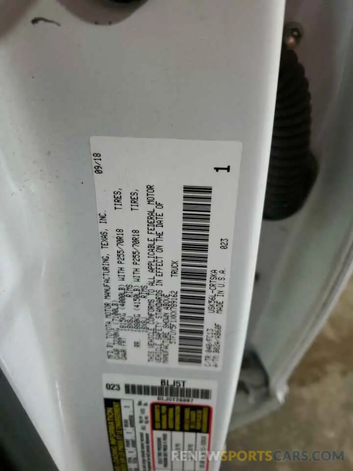 12 Photograph of a damaged car 5TFUY5F1XKX789162 TOYOTA TUNDRA 2019