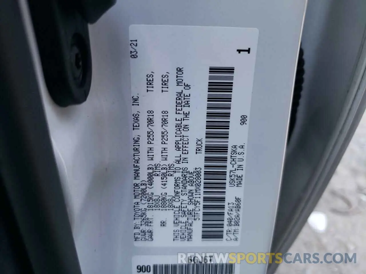 10 Фотография поврежденного автомобиля 5TFCY5F11MX028003 TOYOTA TUNDRA 2021
