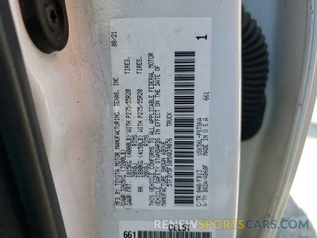 12 Фотография поврежденного автомобиля 5TFDY5F10MX039076 TOYOTA TUNDRA 2021