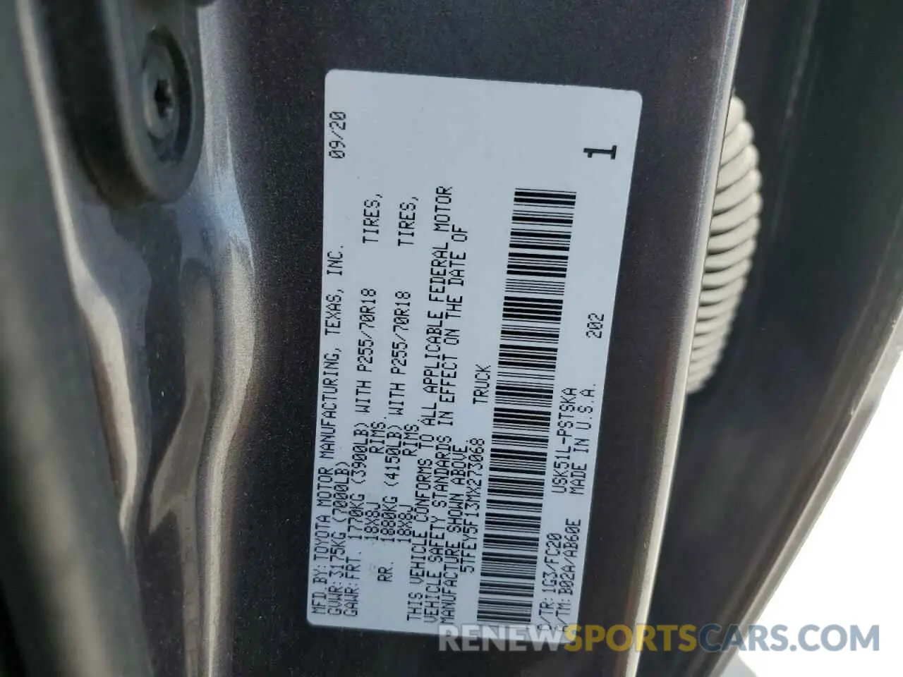 13 Photograph of a damaged car 5TFEY5F13MX273068 TOYOTA TUNDRA 2021