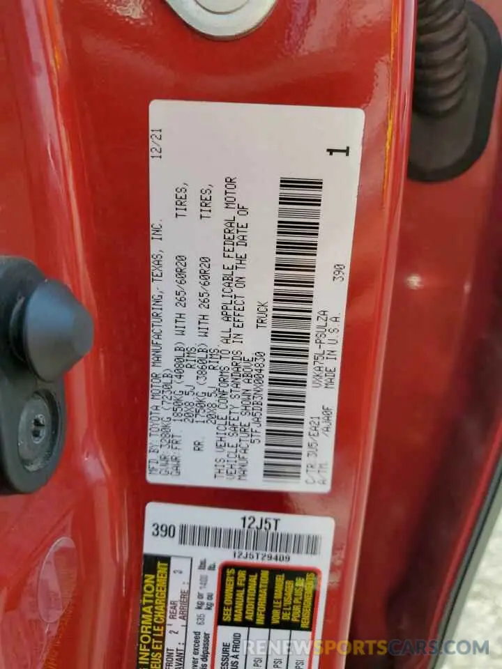 12 Фотография поврежденного автомобиля 5TFJA5DB3NX004830 TOYOTA TUNDRA 2022