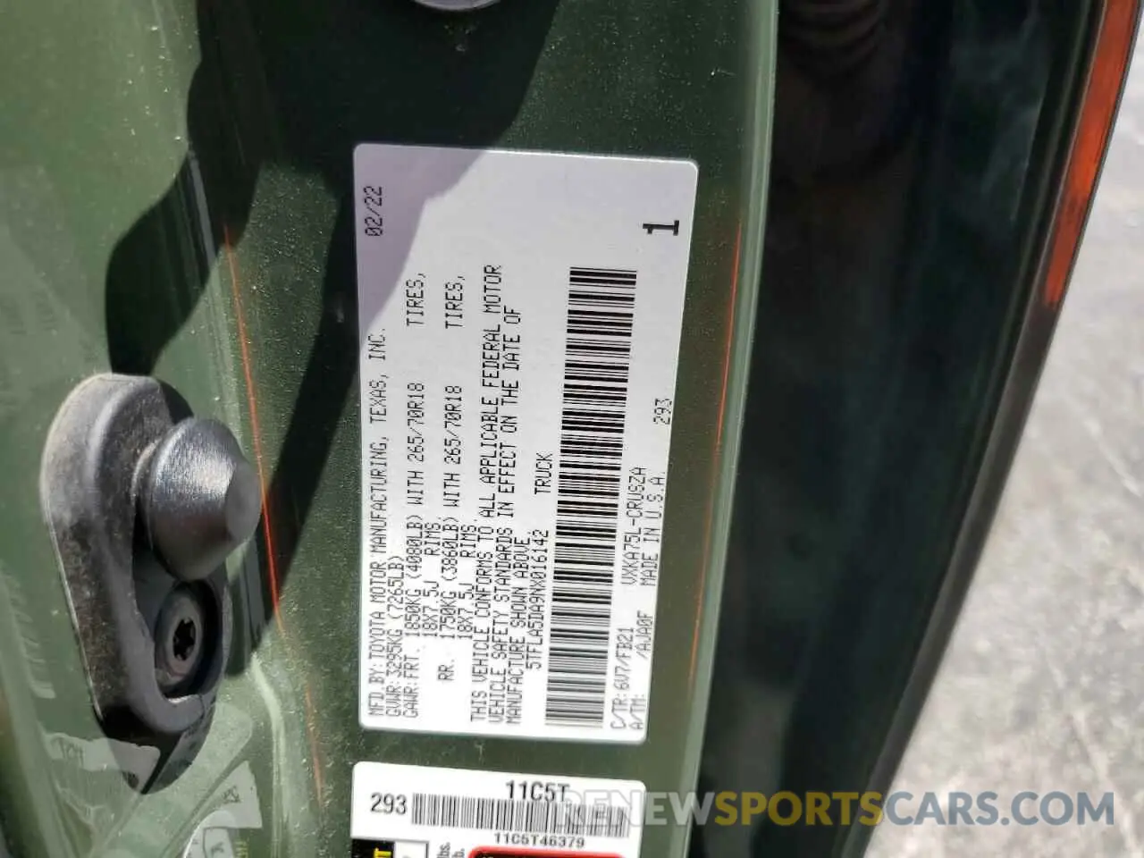 12 Фотография поврежденного автомобиля 5TFLA5DA9NX016142 TOYOTA TUNDRA 2022