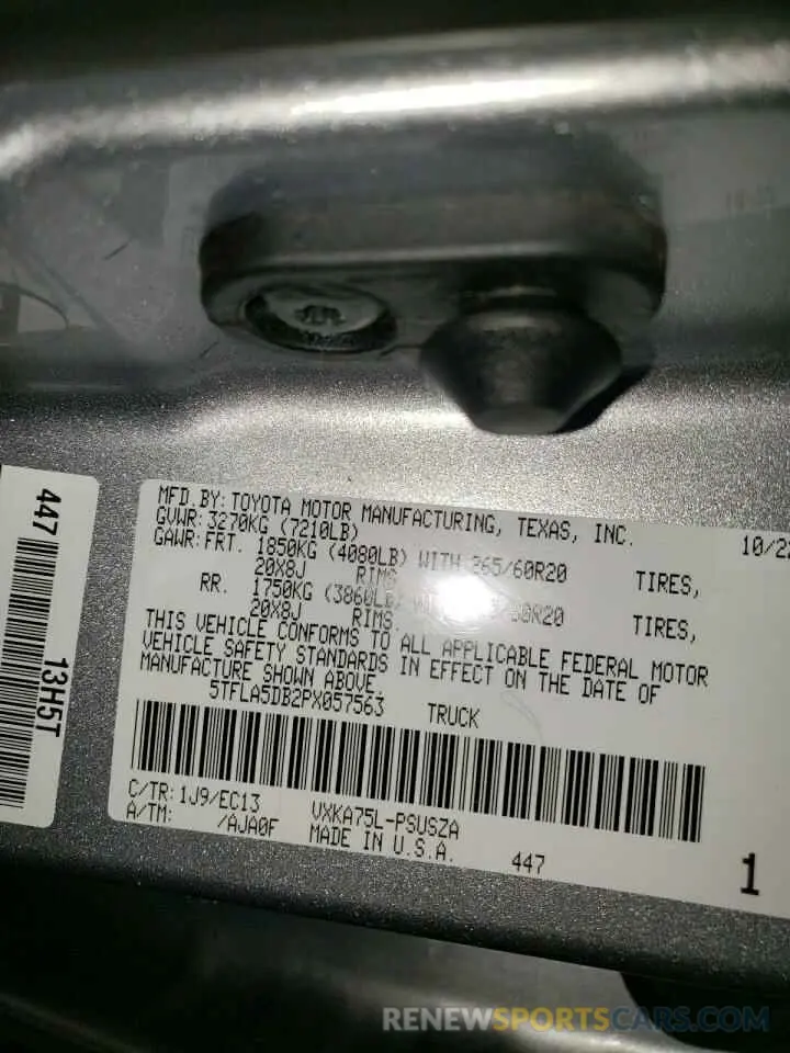 12 Фотография поврежденного автомобиля 5TFLA5DB2PX057563 TOYOTA TUNDRA 2023
