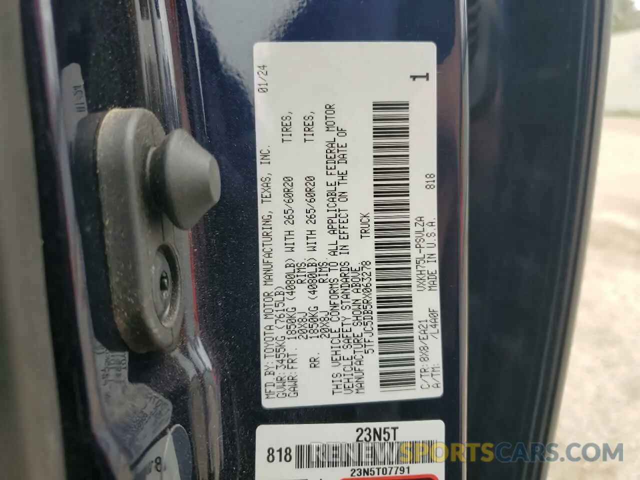 12 Фотография поврежденного автомобиля 5TFJC5DB5RX063278 TOYOTA TUNDRA 2024
