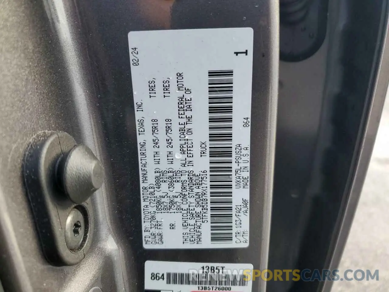 12 Photograph of a damaged car 5TFKB5DB7RX177516 TOYOTA TUNDRA 2024