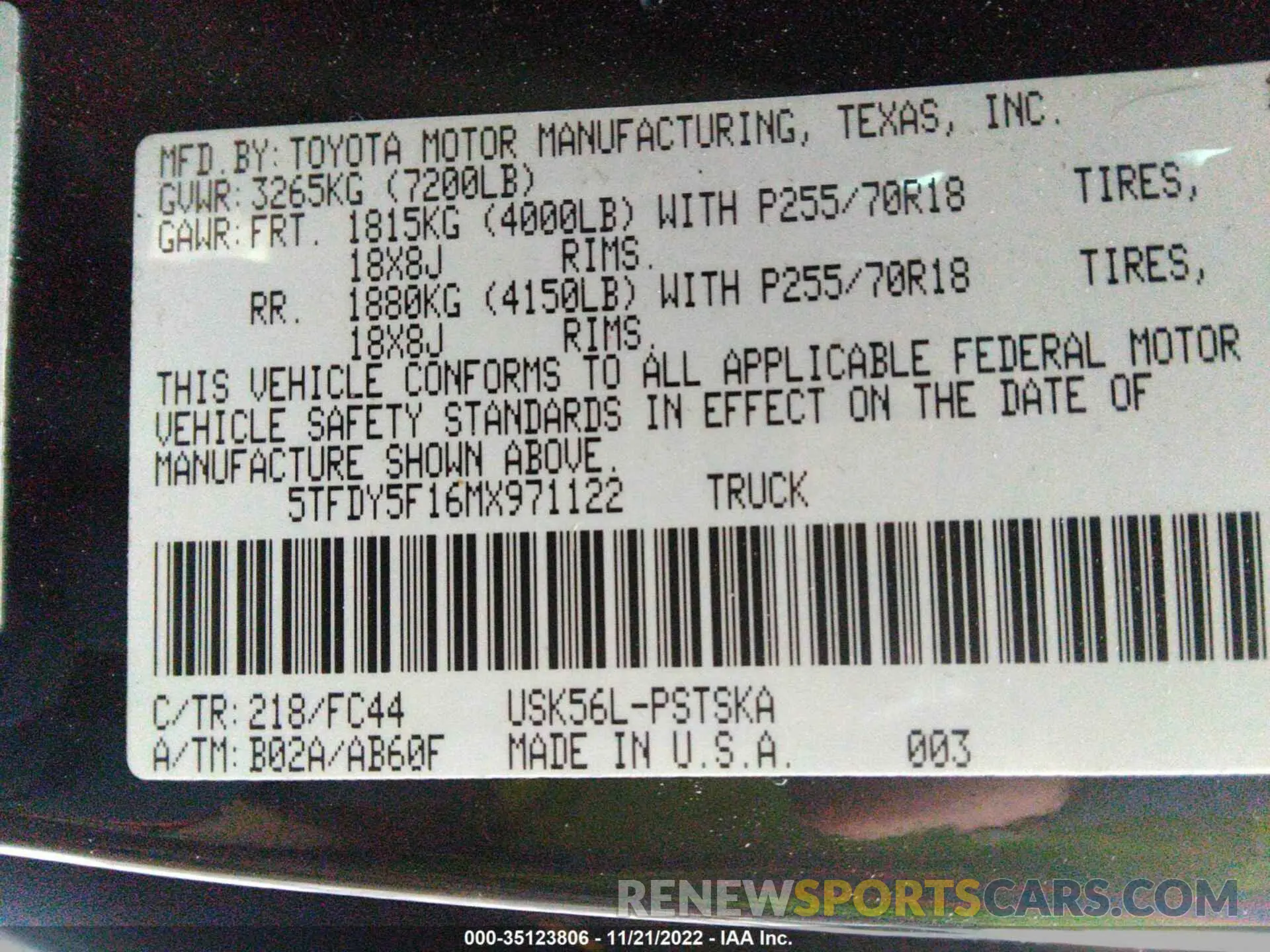 9 Photograph of a damaged car 5TFDY5F16MX971122 TOYOTA TUNDRA 4WD 2021