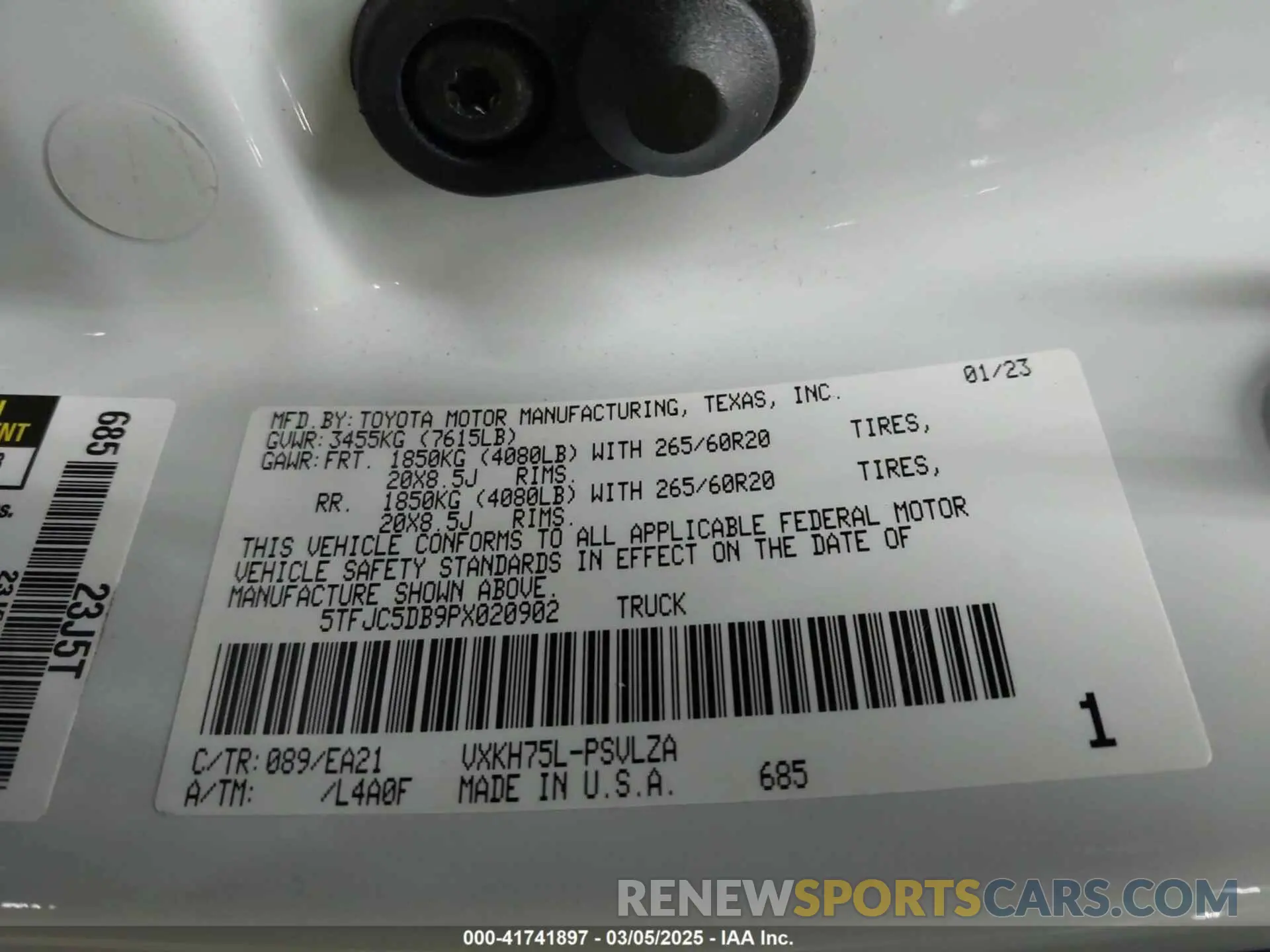 9 Фотография поврежденного автомобиля 5TFJC5DB9PX020902 TOYOTA TUNDRA HYBRID 2023