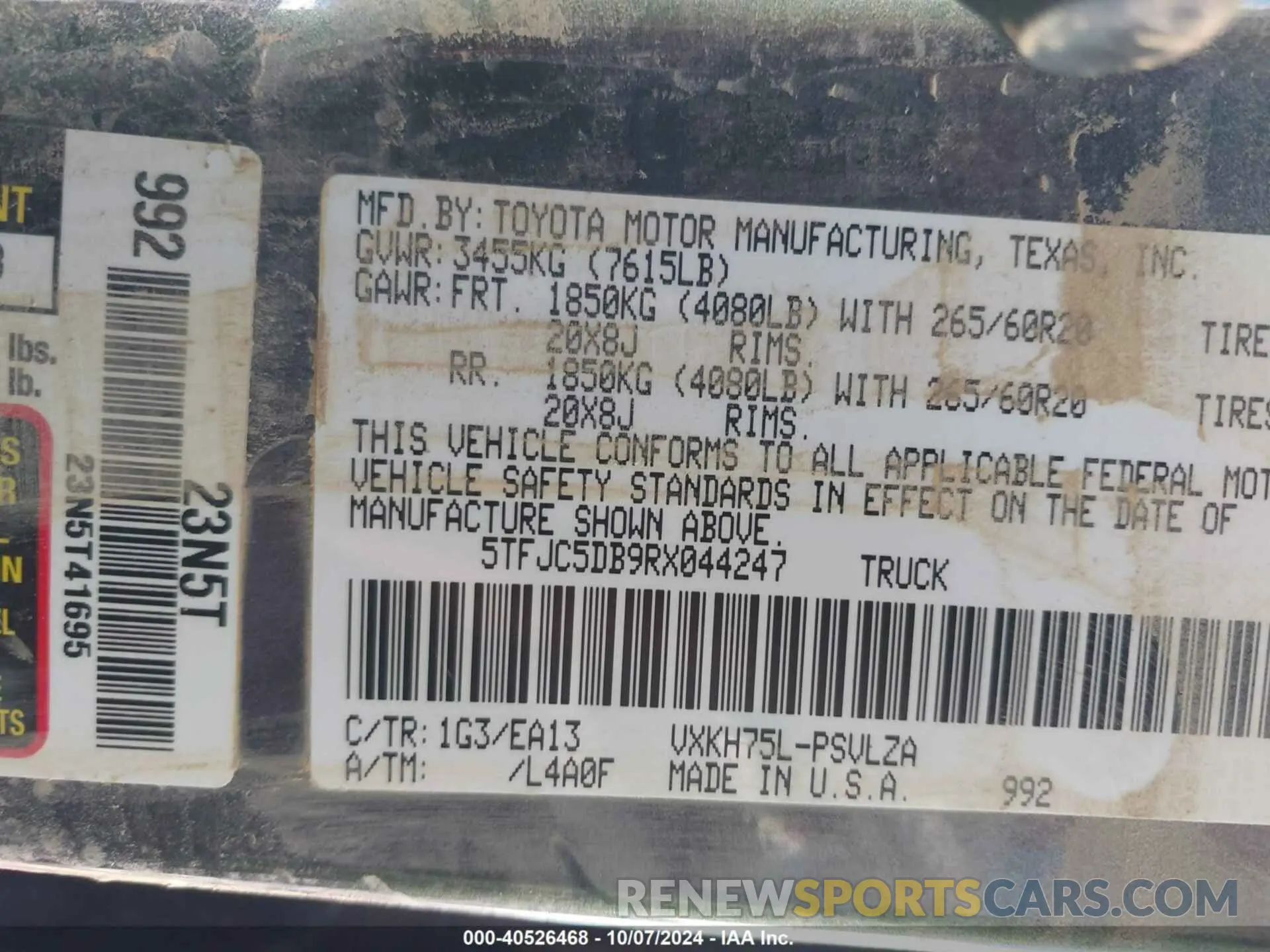 9 Photograph of a damaged car 5TFJC5DB9RX044247 TOYOTA TUNDRA HYBRID 2024