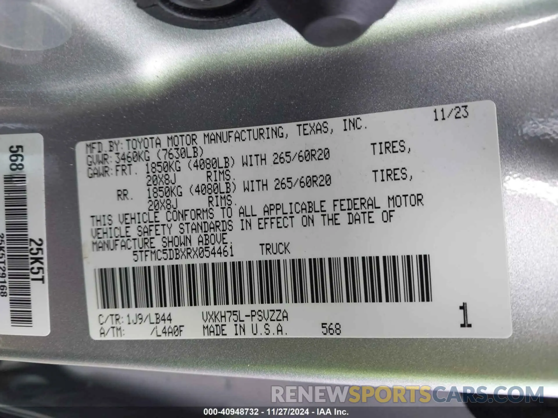 9 Фотография поврежденного автомобиля 5TFMC5DBXRX054461 TOYOTA TUNDRA HYBRID 2024
