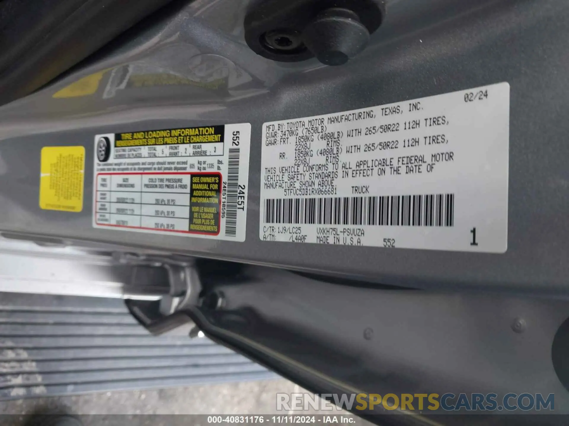 9 Photograph of a damaged car 5TFVC5DB1RX066681 TOYOTA TUNDRA HYBRID 2024