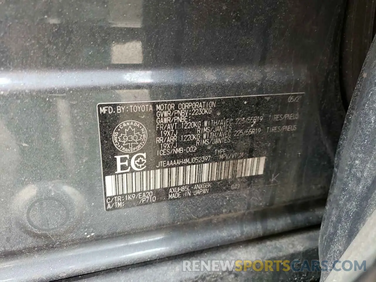 14 Photograph of a damaged car JTEAAAAH4MJ052397 TOYOTA VENZA 2021