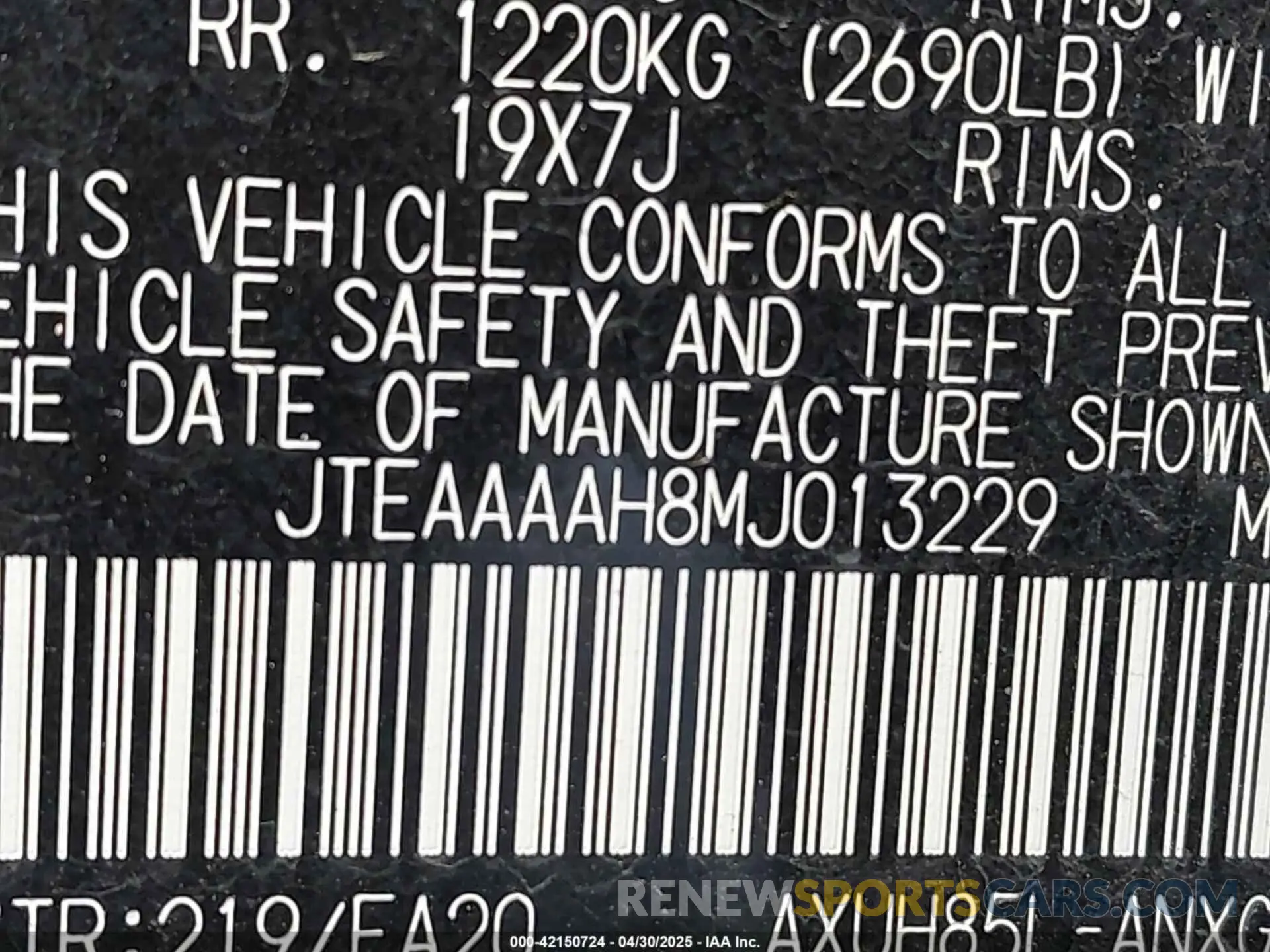 9 Фотография поврежденного автомобиля JTEAAAAH8MJ013229 TOYOTA VENZA 2021