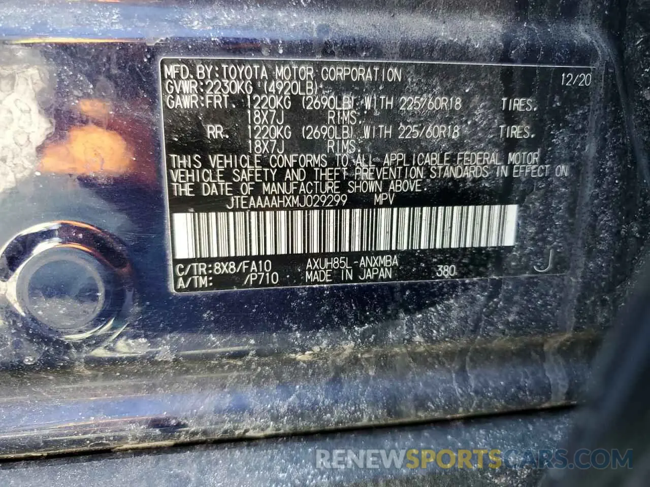 13 Photograph of a damaged car JTEAAAAHXMJ029299 TOYOTA VENZA 2021