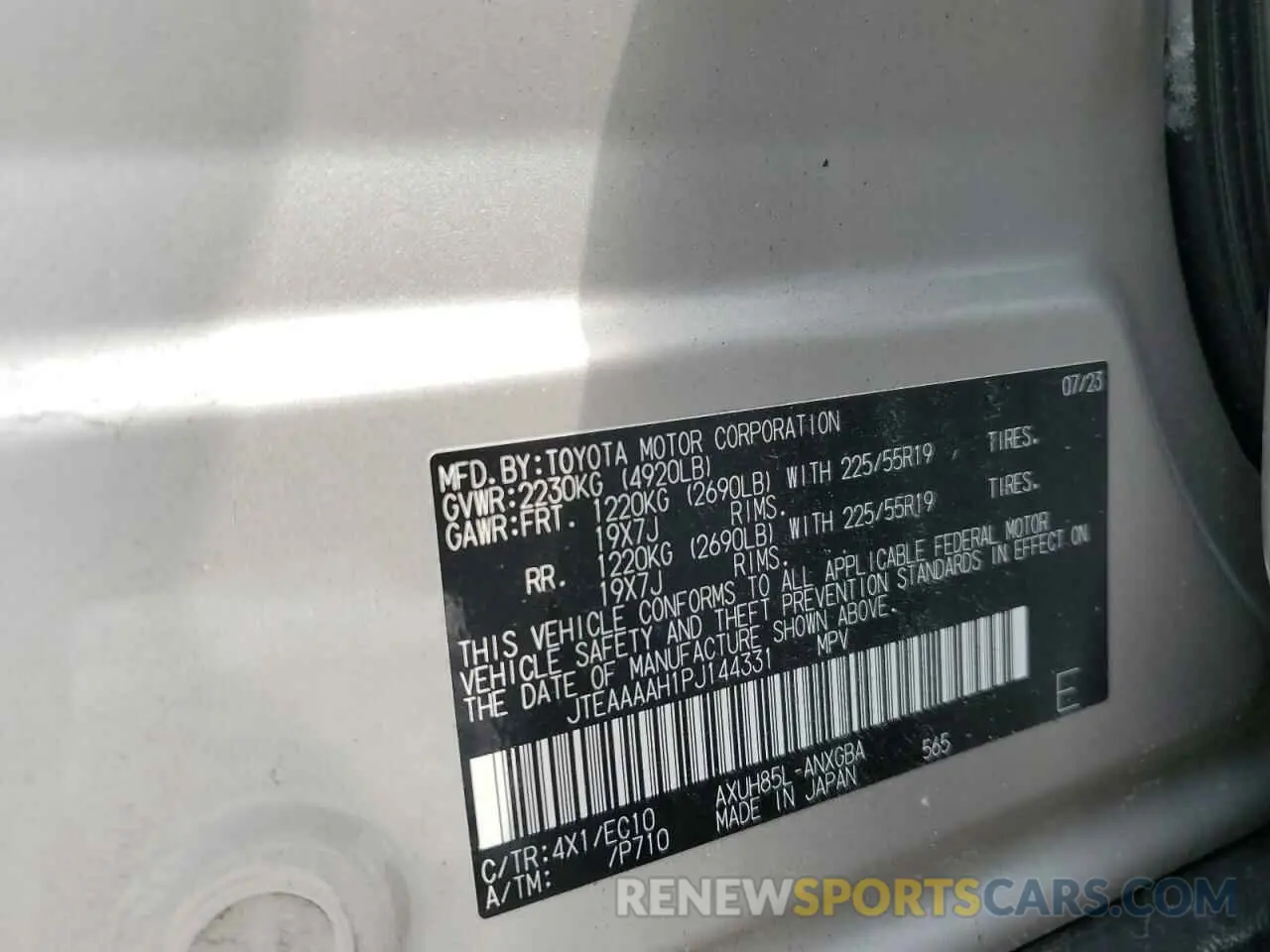 13 Photograph of a damaged car JTEAAAAH1PJ144331 TOYOTA VENZA 2023