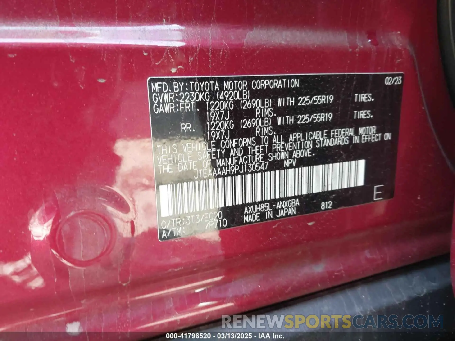 9 Photograph of a damaged car JTEAAAAH9PJ130547 TOYOTA VENZA 2023