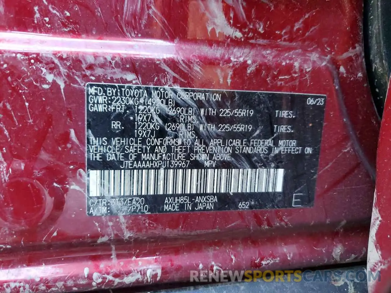 13 Photograph of a damaged car JTEAAAAHXPJ139967 TOYOTA VENZA 2023