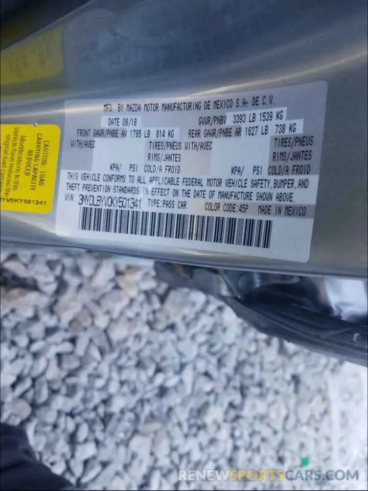 10 Photograph of a damaged car 3MYDLBYV0KY501341 TOYOTA YARIS 2019
