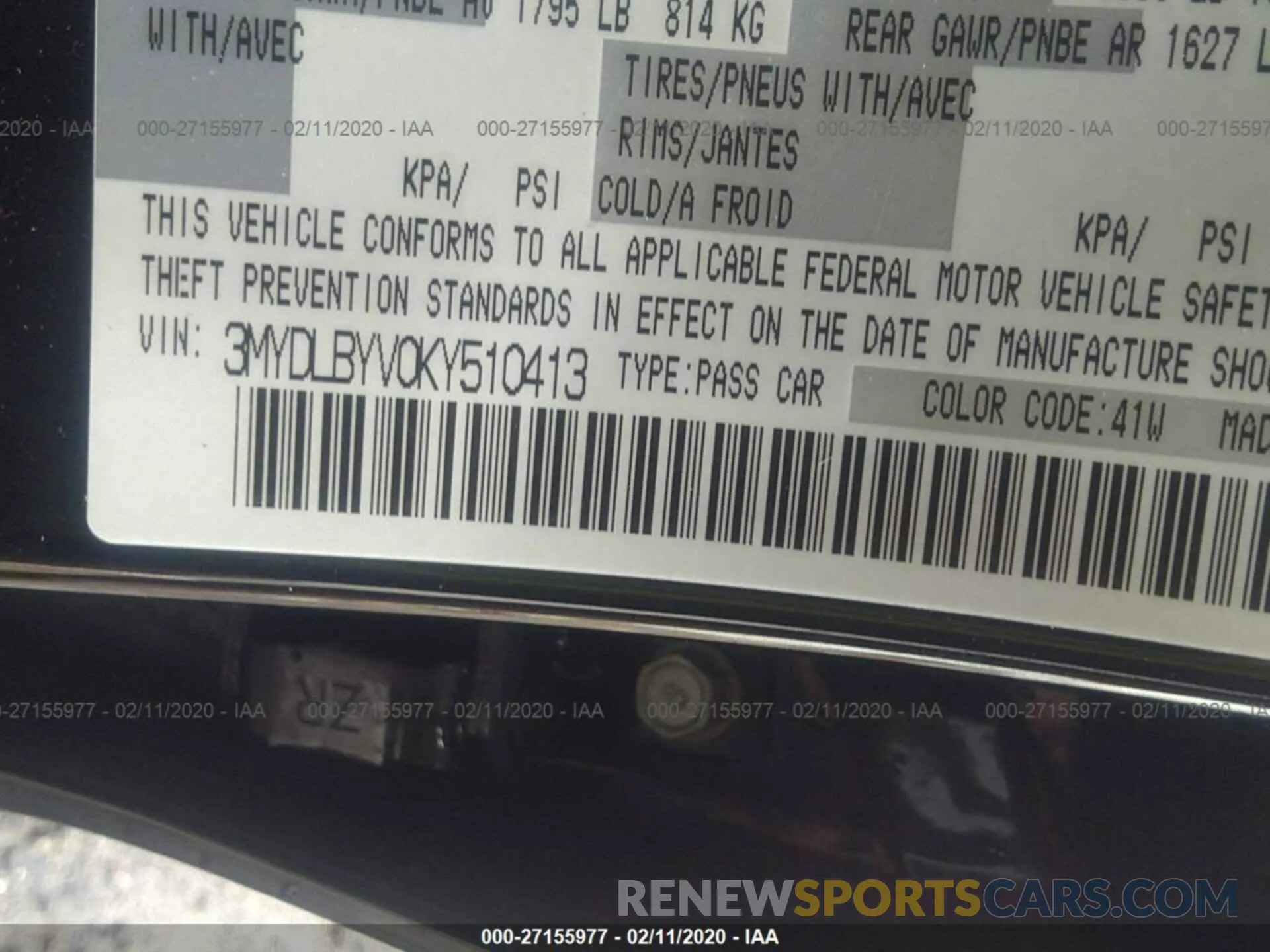 9 Photograph of a damaged car 3MYDLBYV0KY510413 TOYOTA YARIS 2019