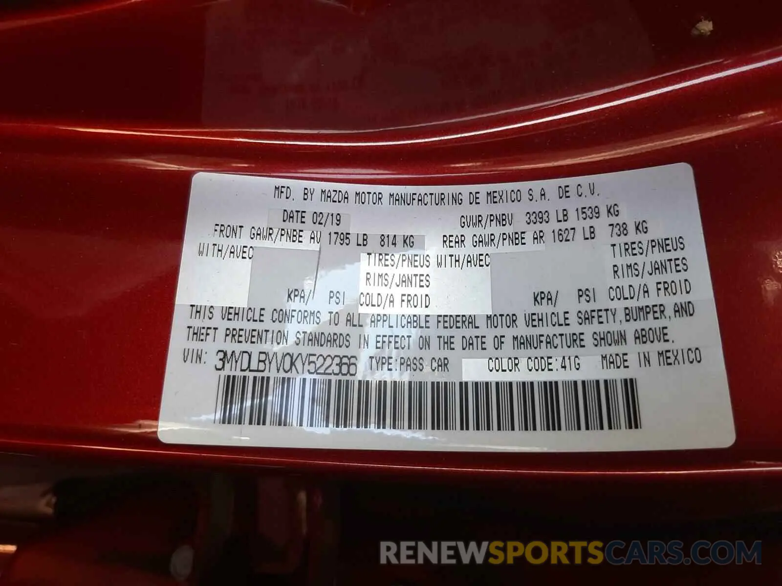 10 Photograph of a damaged car 3MYDLBYV0KY522366 TOYOTA YARIS 2019