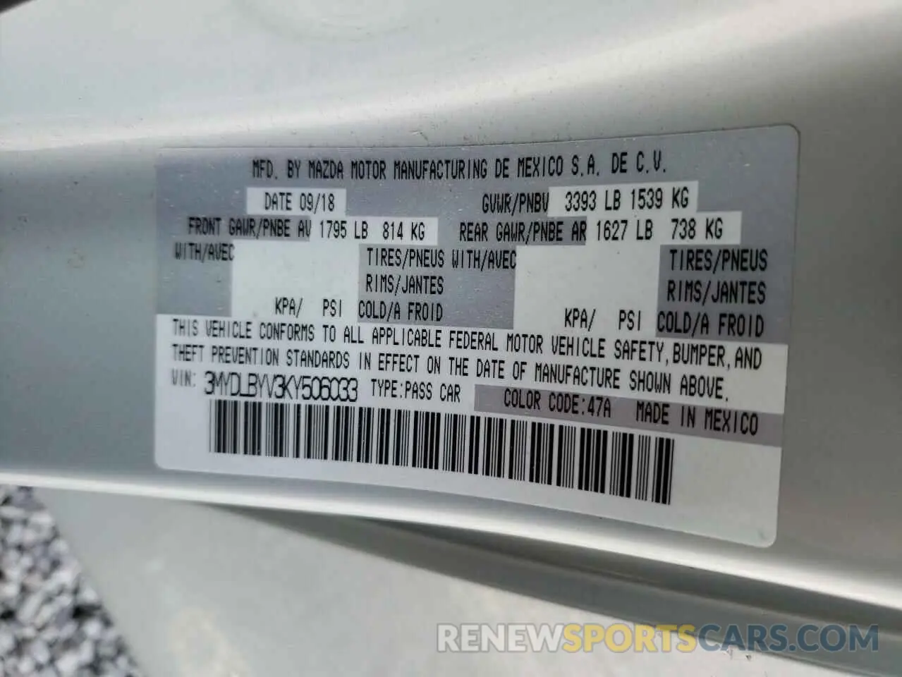 15 Photograph of a damaged car 3MYDLBYV3KY506033 TOYOTA YARIS 2019