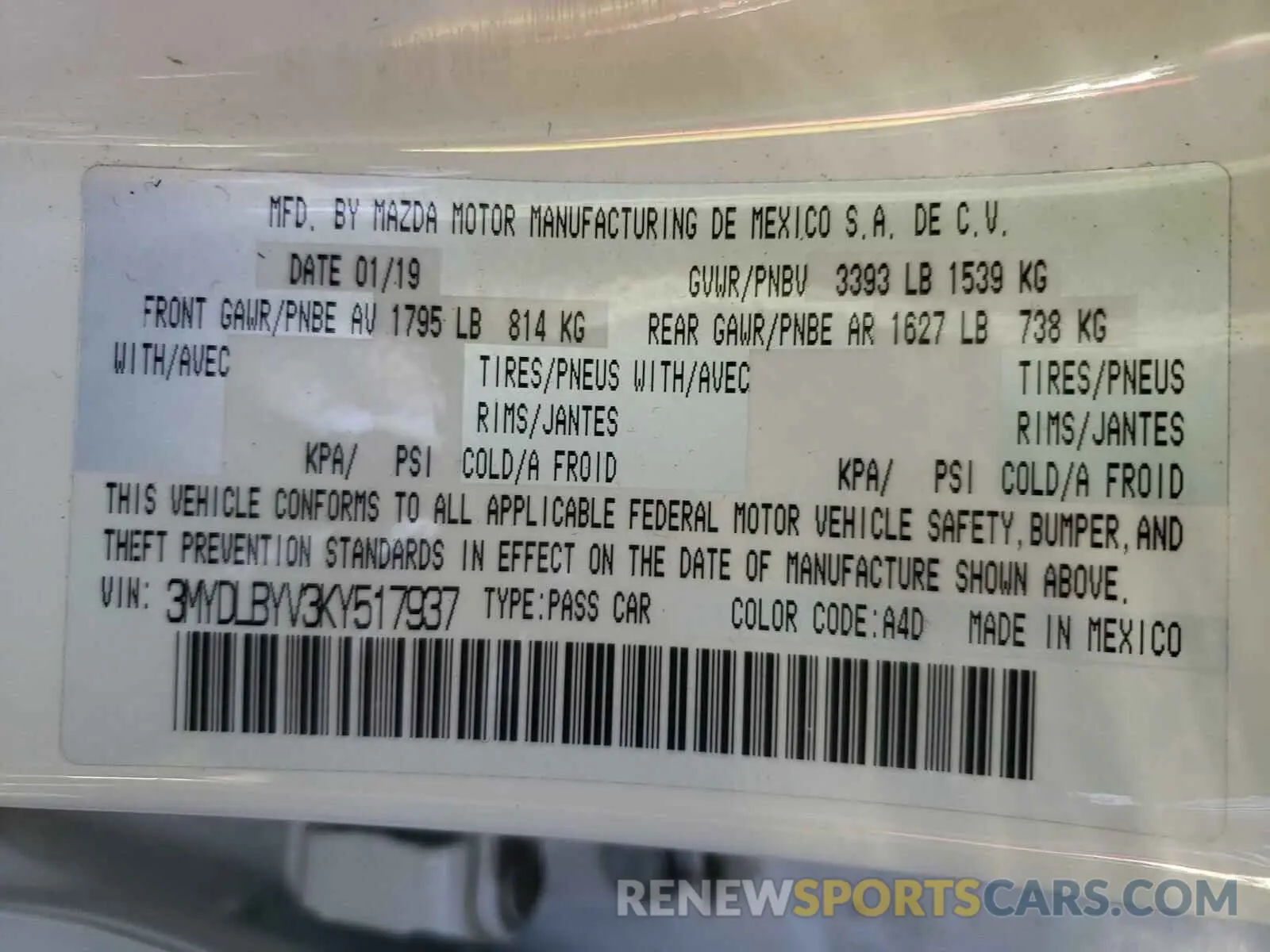 10 Photograph of a damaged car 3MYDLBYV3KY517937 TOYOTA YARIS 2019