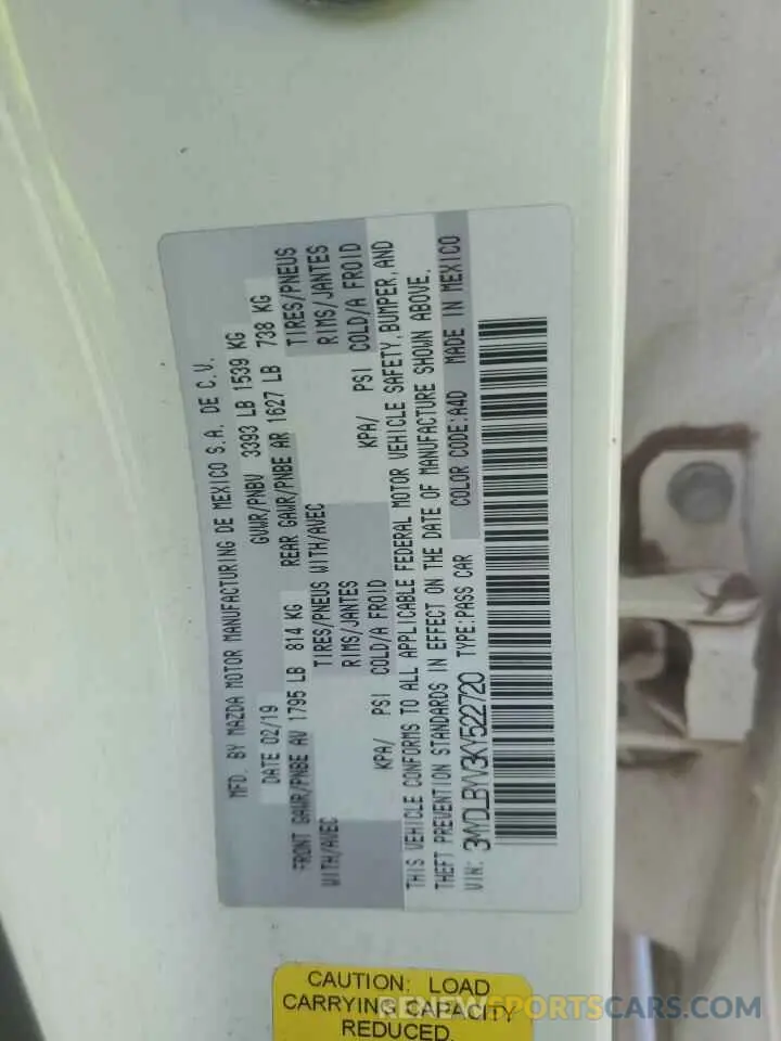 12 Photograph of a damaged car 3MYDLBYV3KY522720 TOYOTA YARIS 2019