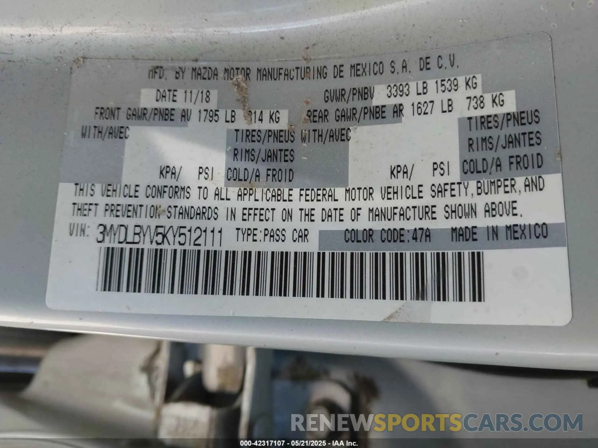 9 Photograph of a damaged car 3MYDLBYV5KY512111 TOYOTA YARIS 2019