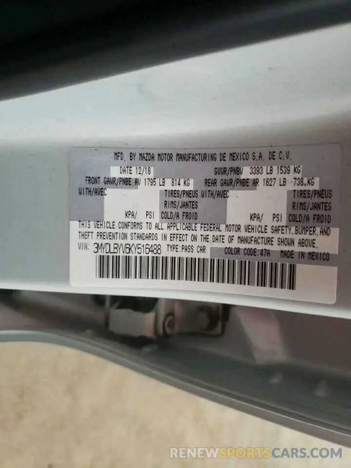14 Фотография поврежденного автомобиля 3MYDLBYV6KY516488 TOYOTA YARIS 2019