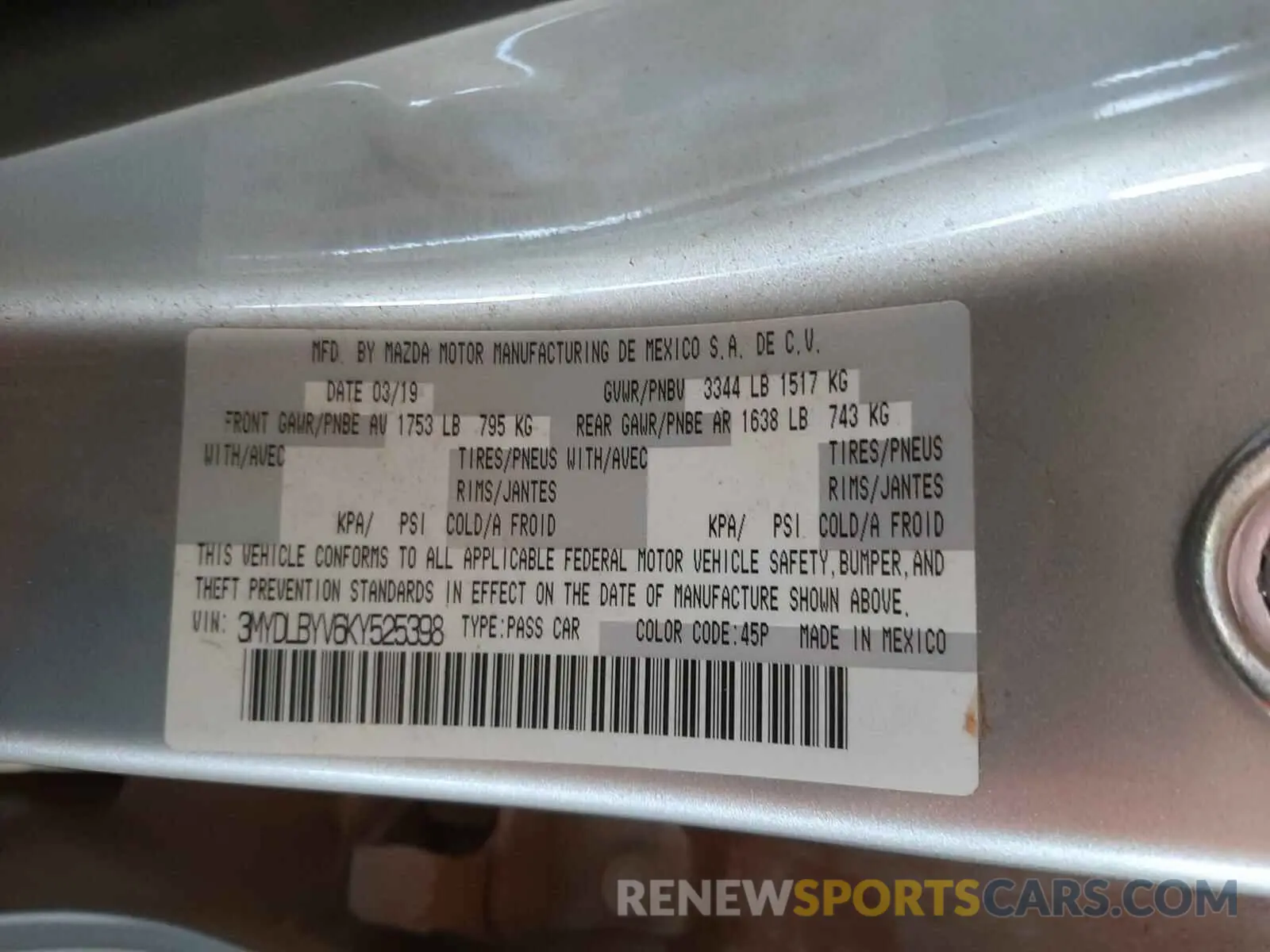 10 Photograph of a damaged car 3MYDLBYV6KY525398 TOYOTA YARIS 2019