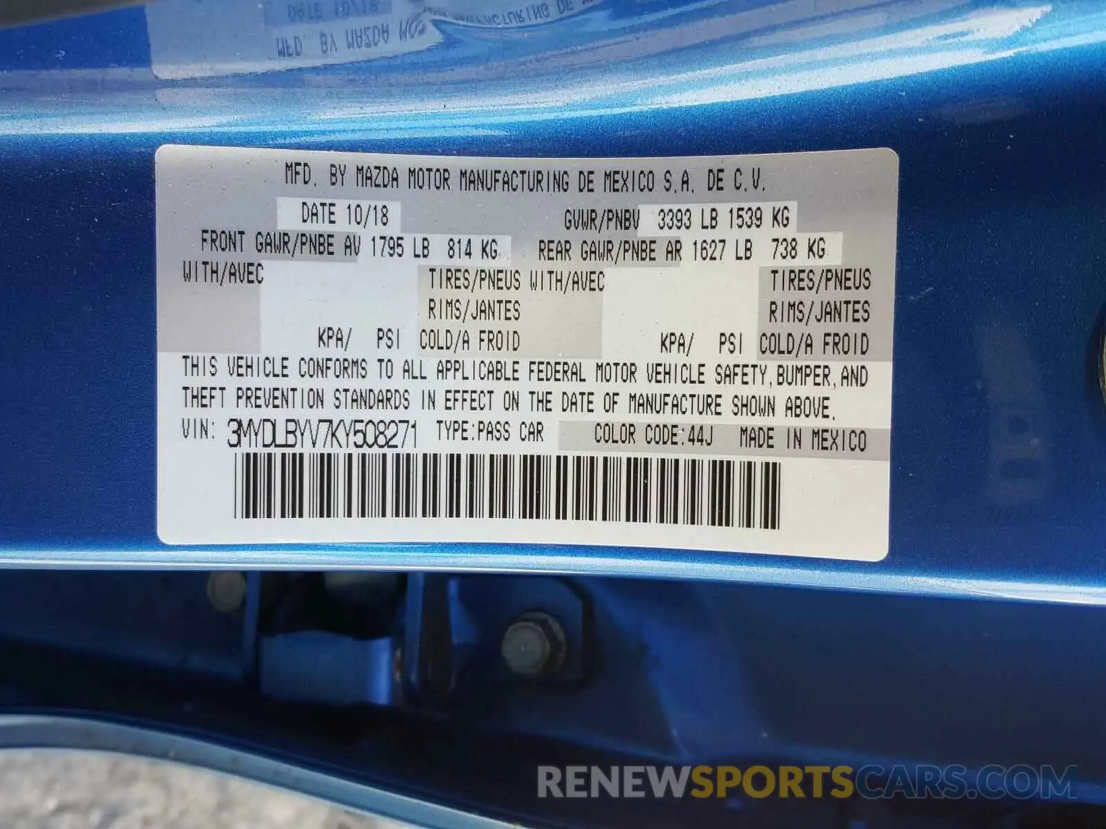 10 Photograph of a damaged car 3MYDLBYV7KY508271 TOYOTA YARIS 2019