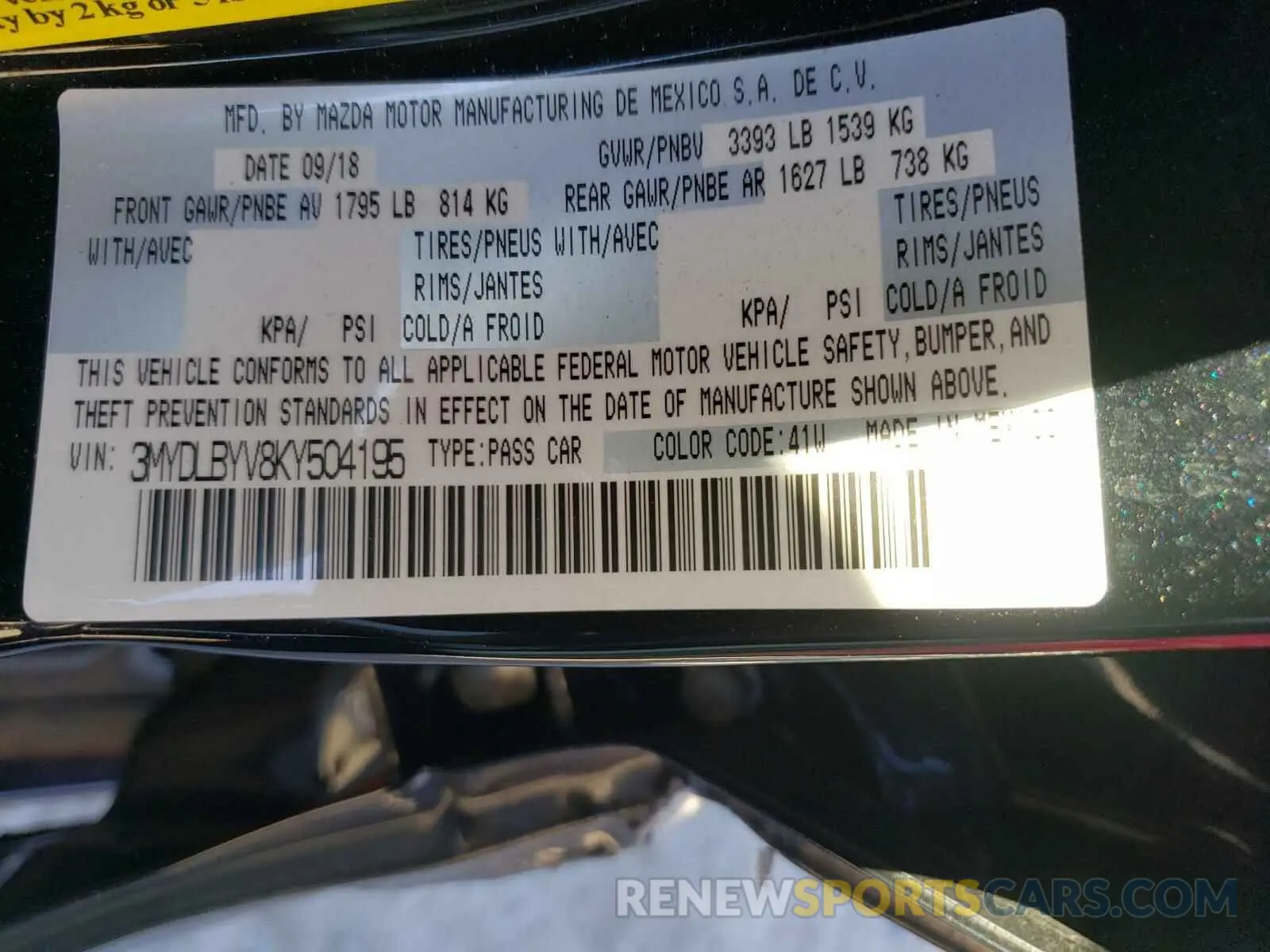 10 Photograph of a damaged car 3MYDLBYV8KY504195 TOYOTA YARIS 2019
