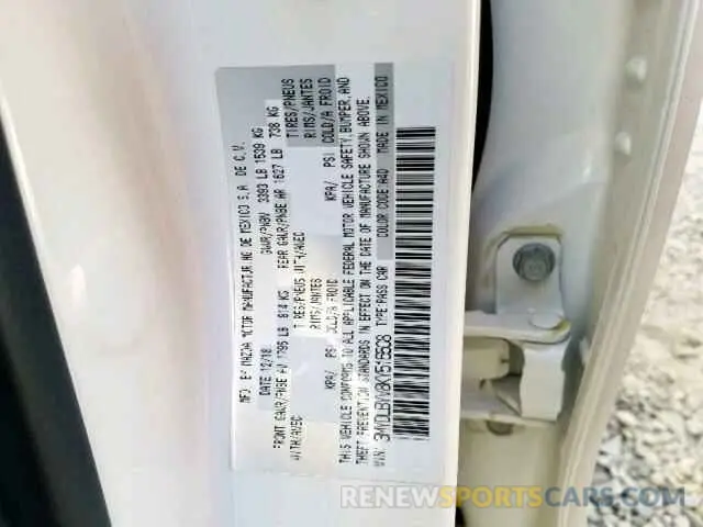 10 Photograph of a damaged car 3MYDLBYV8KY516508 TOYOTA YARIS 2019