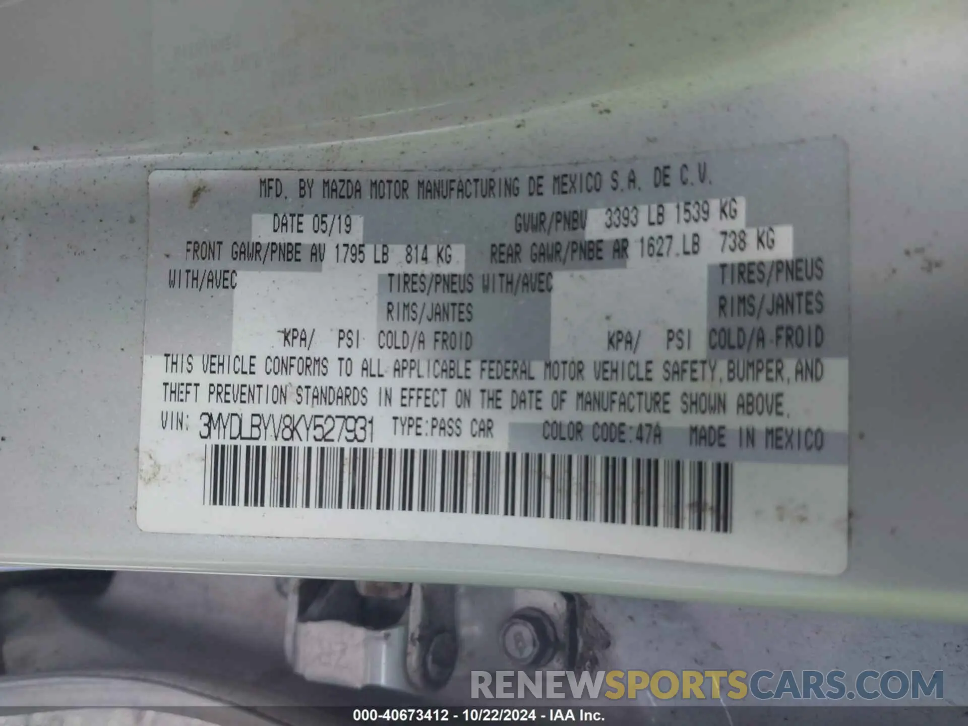 9 Фотография поврежденного автомобиля 3MYDLBYV8KY527931 TOYOTA YARIS 2019