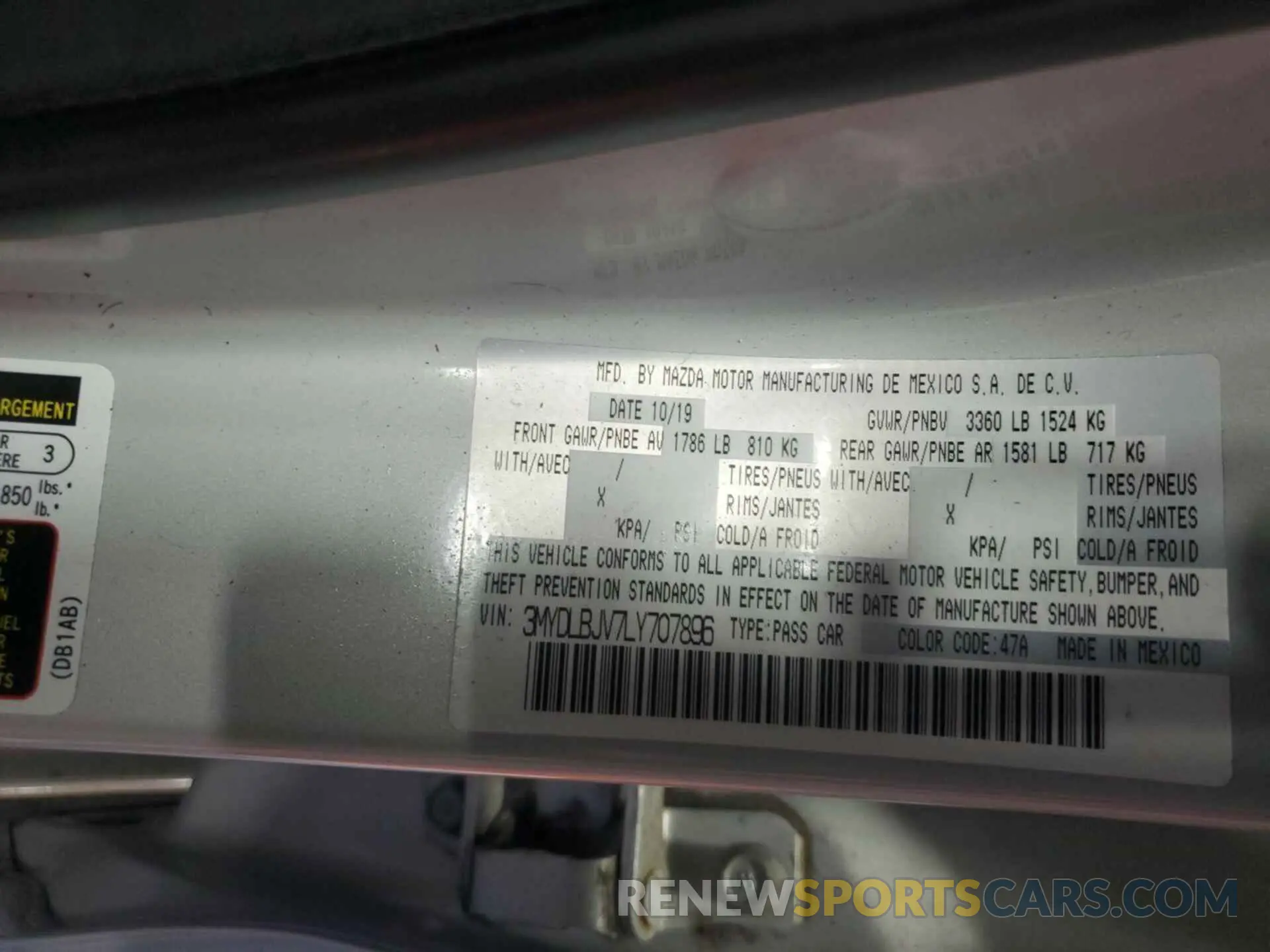 5 Фотография поврежденного автомобиля 3MYDLBJV7LY707896 TOYOTA YARIS 2020