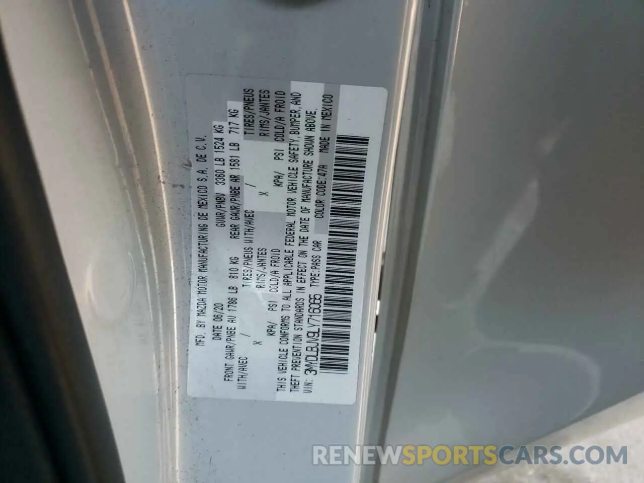 12 Photograph of a damaged car 3MYDLBJV9LY716065 TOYOTA YARIS 2020
