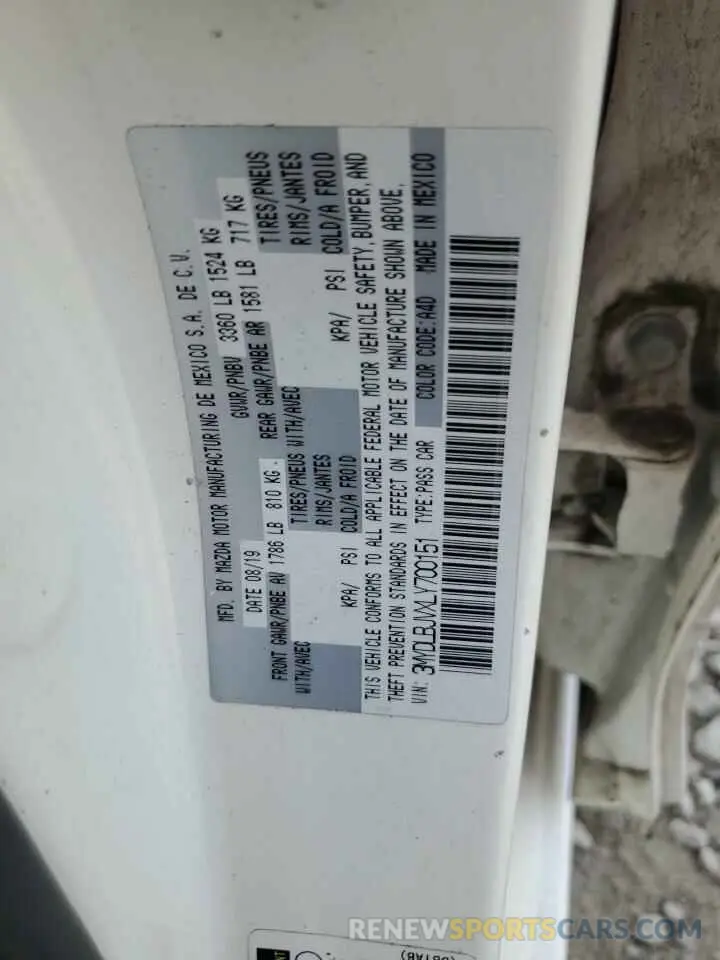 12 Photograph of a damaged car 3MYDLBJVXLY700151 TOYOTA YARIS 2020