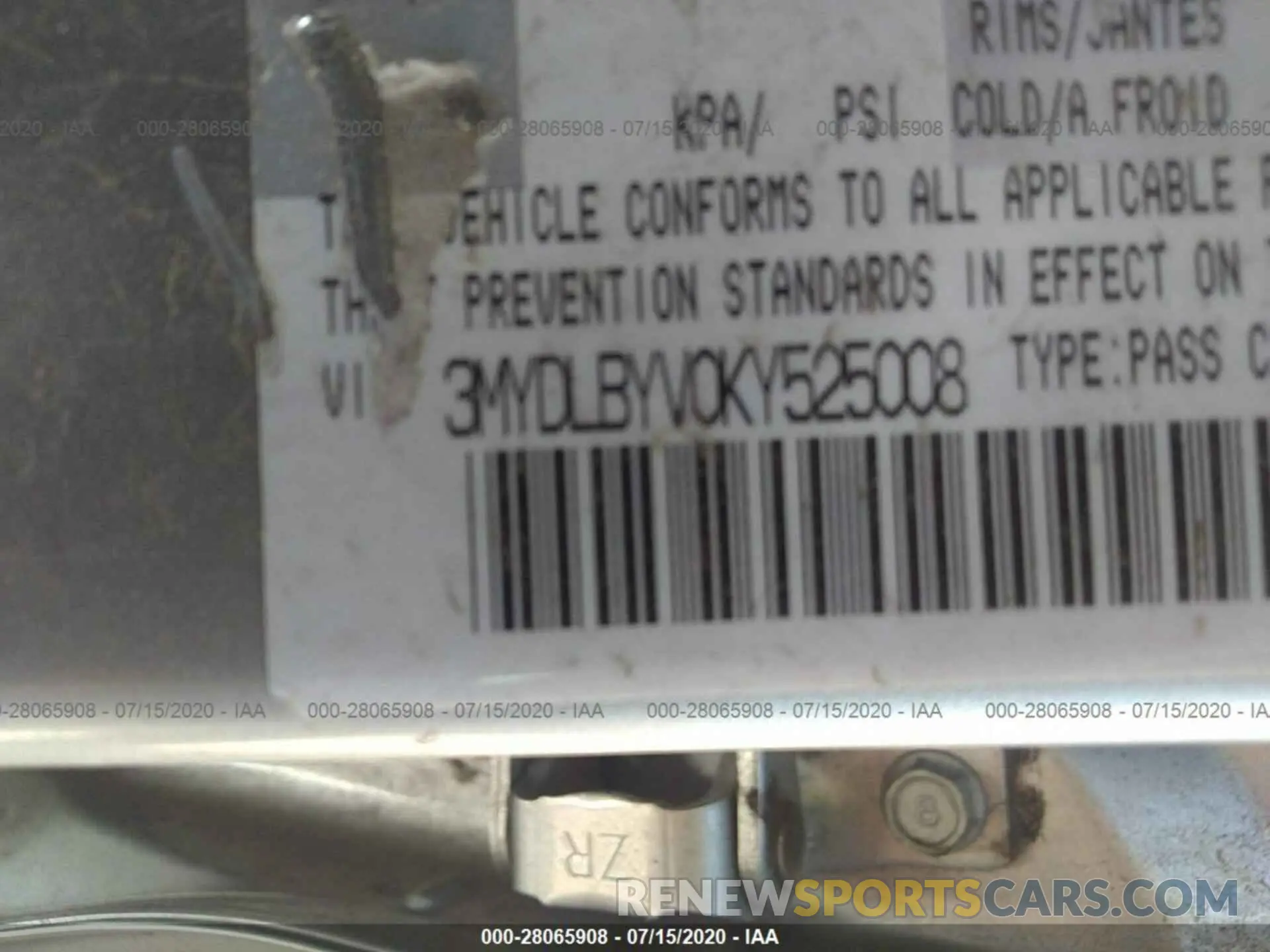 9 Photograph of a damaged car 3MYDLBYV0KY525008 TOYOTA YARIS SEDAN 2019