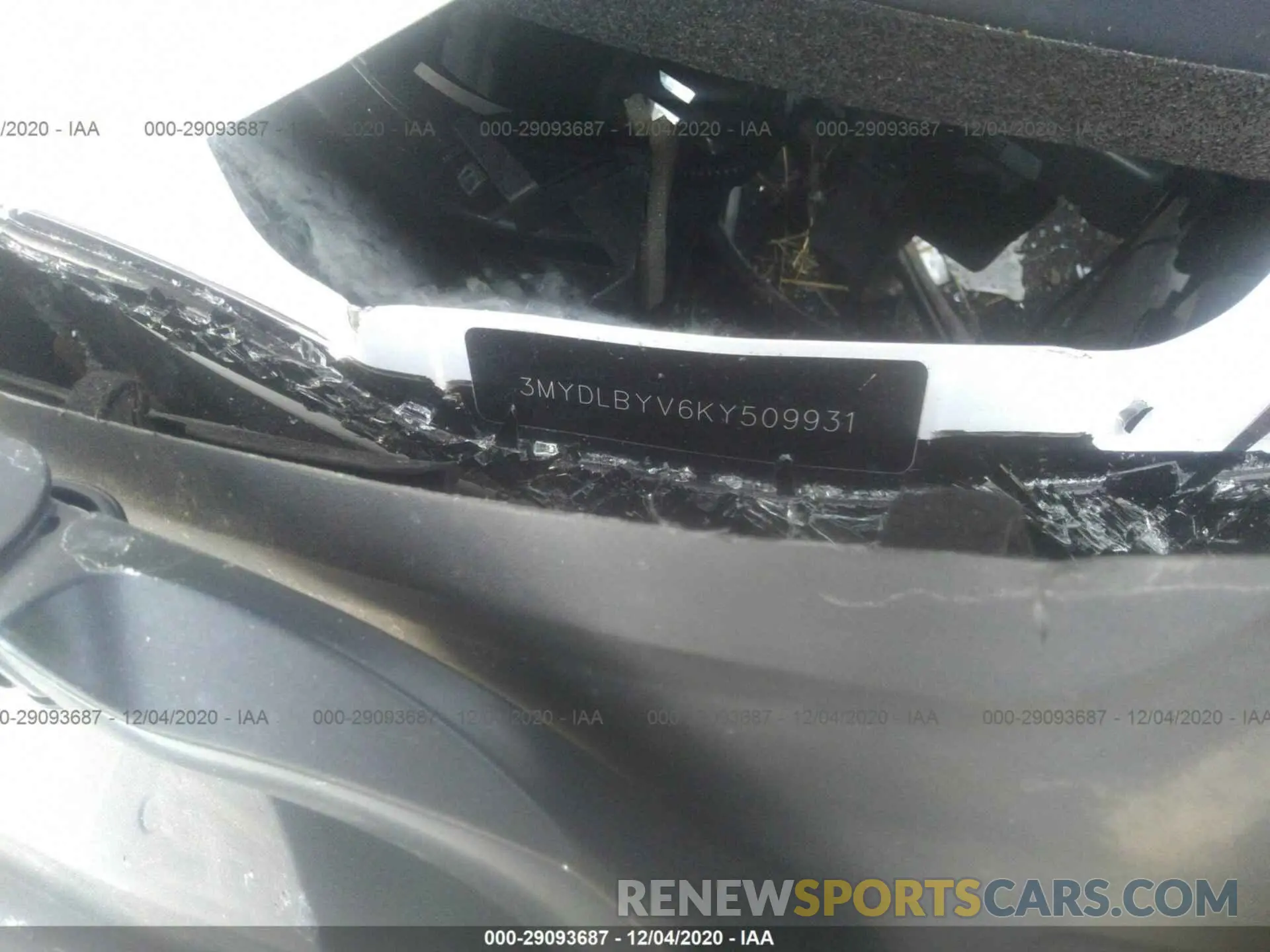 9 Photograph of a damaged car 3MYDLBYV6KY509931 TOYOTA YARIS SEDAN 2019