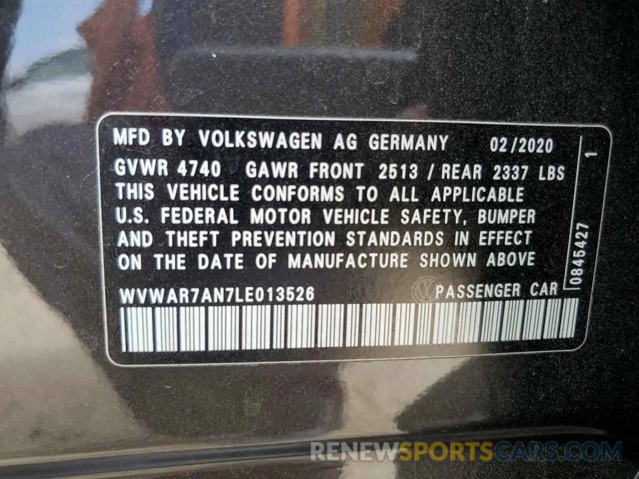 12 Photograph of a damaged car WVWAR7AN7LE013526 VOLKSWAGEN ARTEON 2020