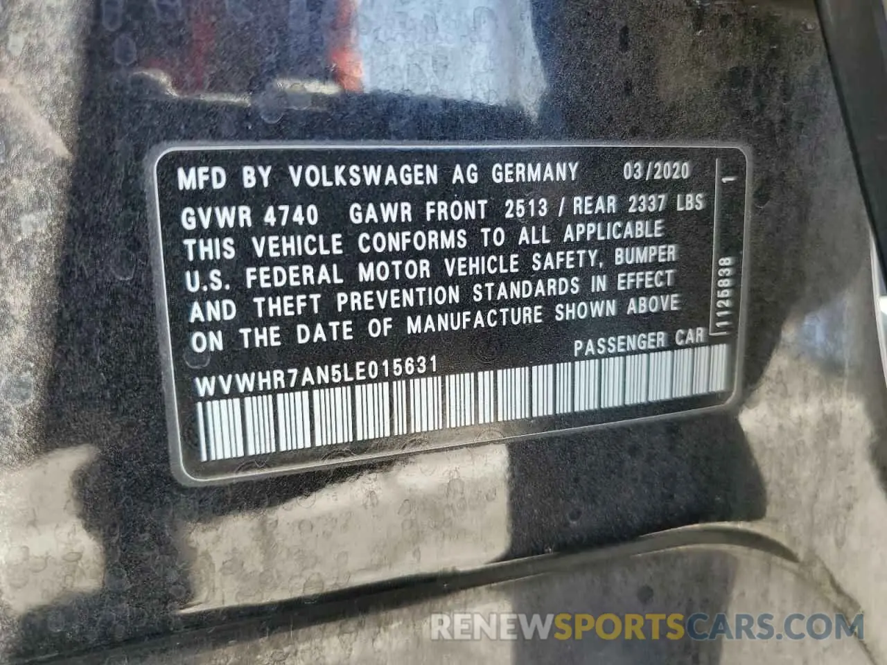 14 Photograph of a damaged car WVWHR7AN5LE015631 VOLKSWAGEN ARTEON 2020