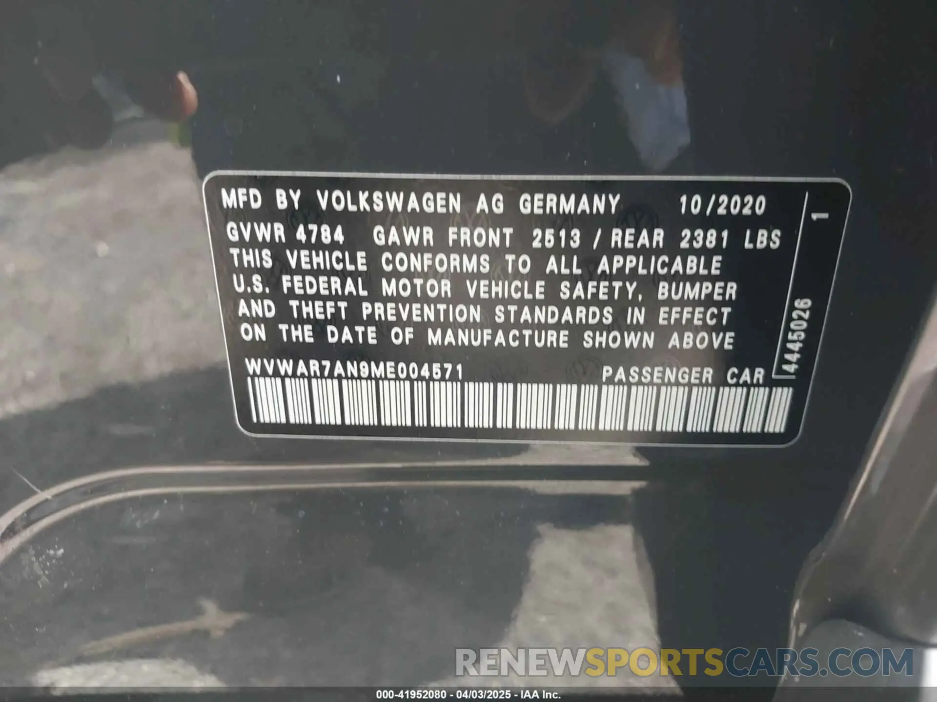9 Photograph of a damaged car WVWAR7AN9ME004571 VOLKSWAGEN ARTEON 2021